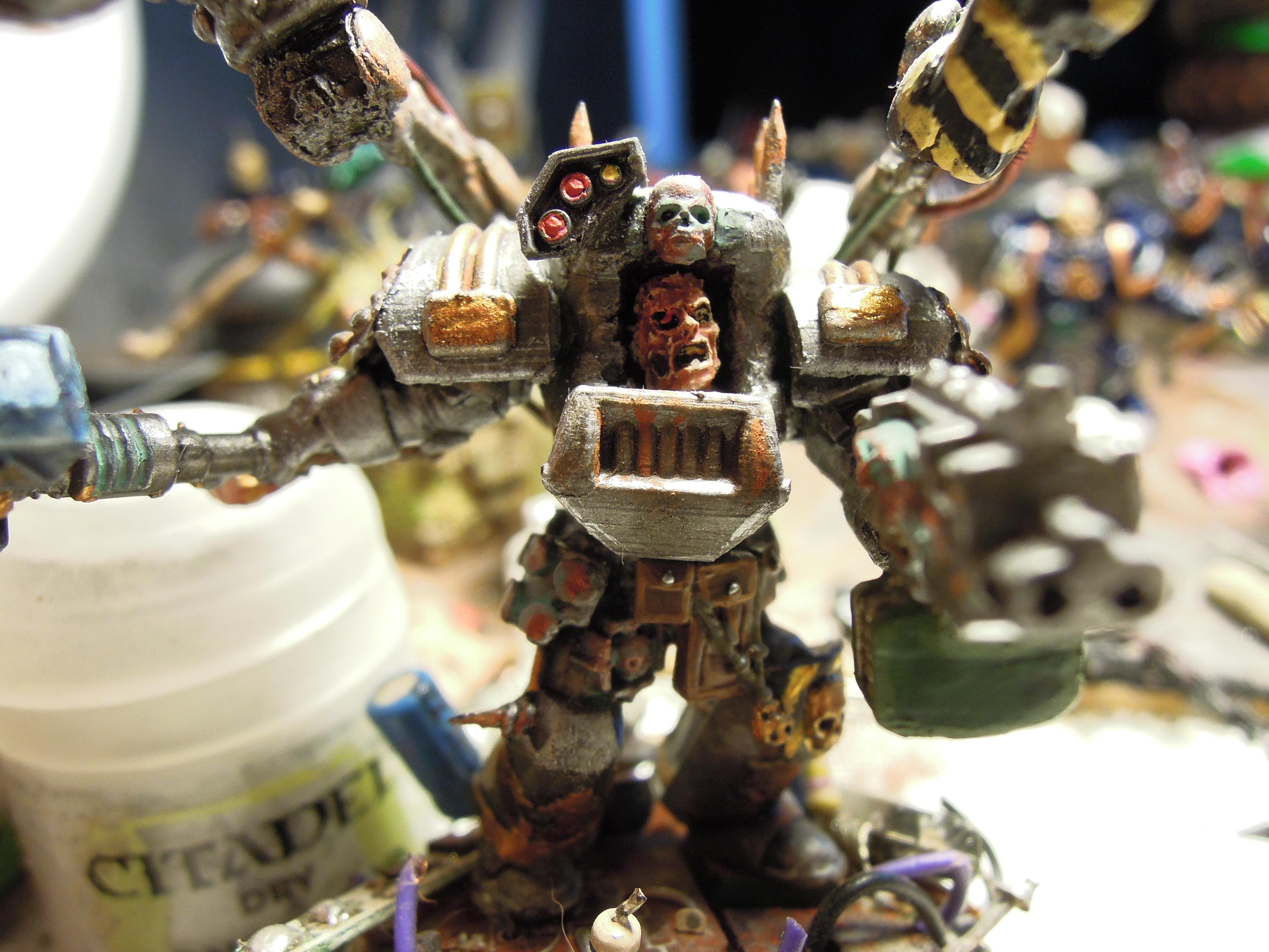 Chaos, Chaos Space Marines, Chaos Undivided, Conversion, Hammer, Hazard Stripe, Hazard Stripes, Heresy, Heretic Astartes, Infantry, Iron Warriors, Iron Within, Iron Without!, Kitbash, Scratch Build, Servo Arm, Storm Bolter, Terminator Armor, Thunder Hammer, Traitor Legions, Warhammer 40,000, Warsmith