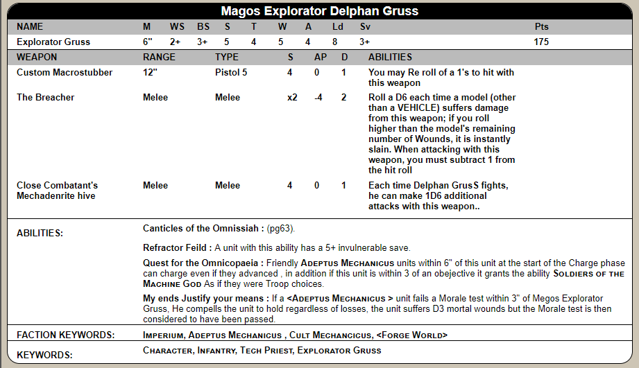 Magos Explorator Gruss