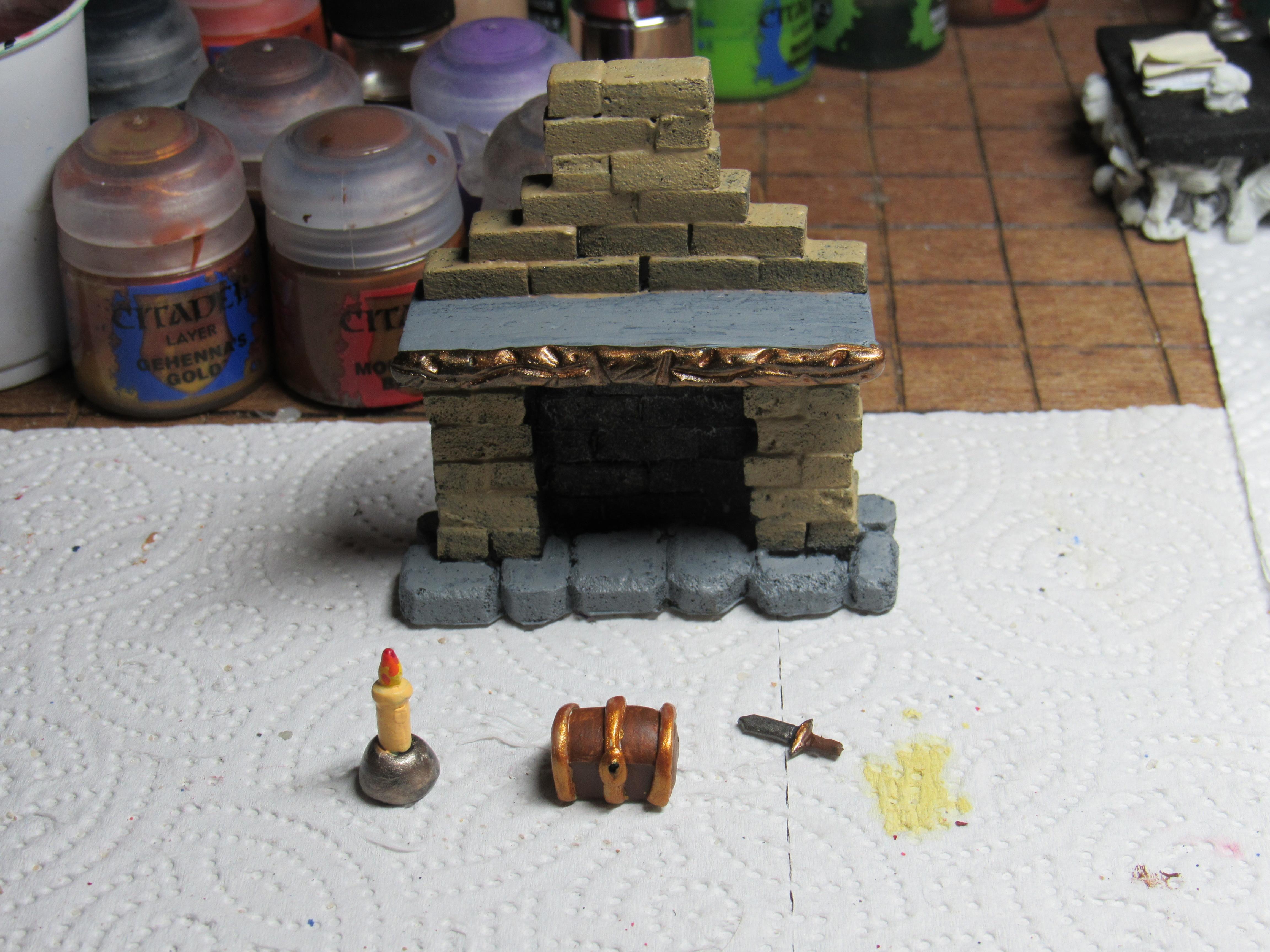 Hero Quest, fireplace and parts