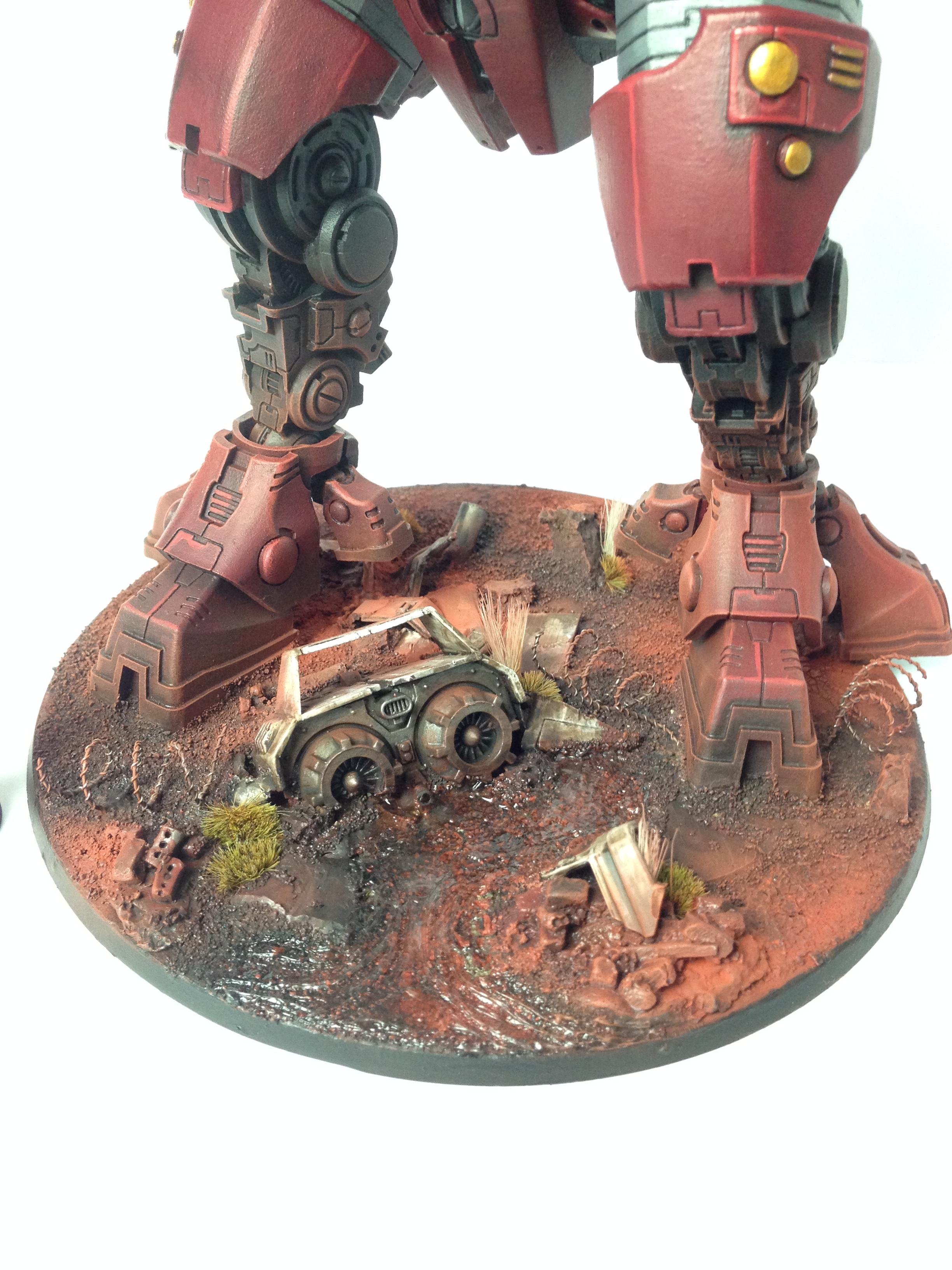 A patrolling Tau supremecy suit, farsight enclave
