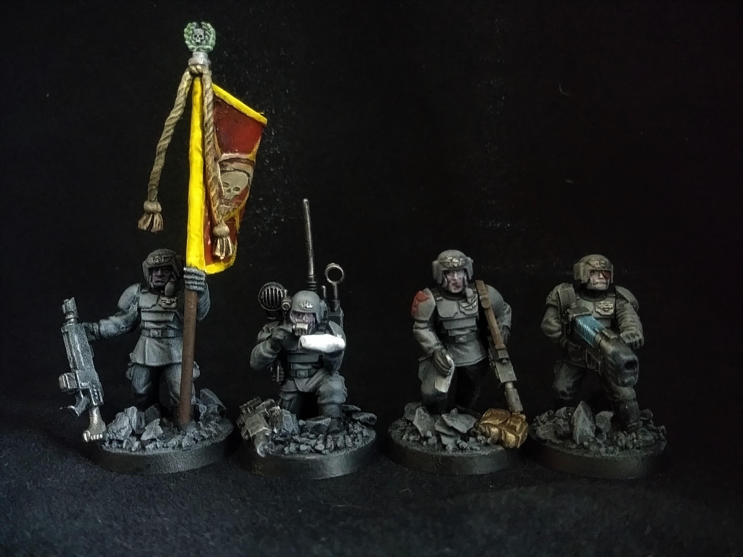 Astra Militarum, Cadian Shock Troops, Cadians, Command Squad, Eastern Front, Guard, Heretics, Imperial, Imperial Guard, Kronstadt, Medic, Militia, Planetary Defence Force, Red Army, Renegades, Renegades And Heretics, Standard