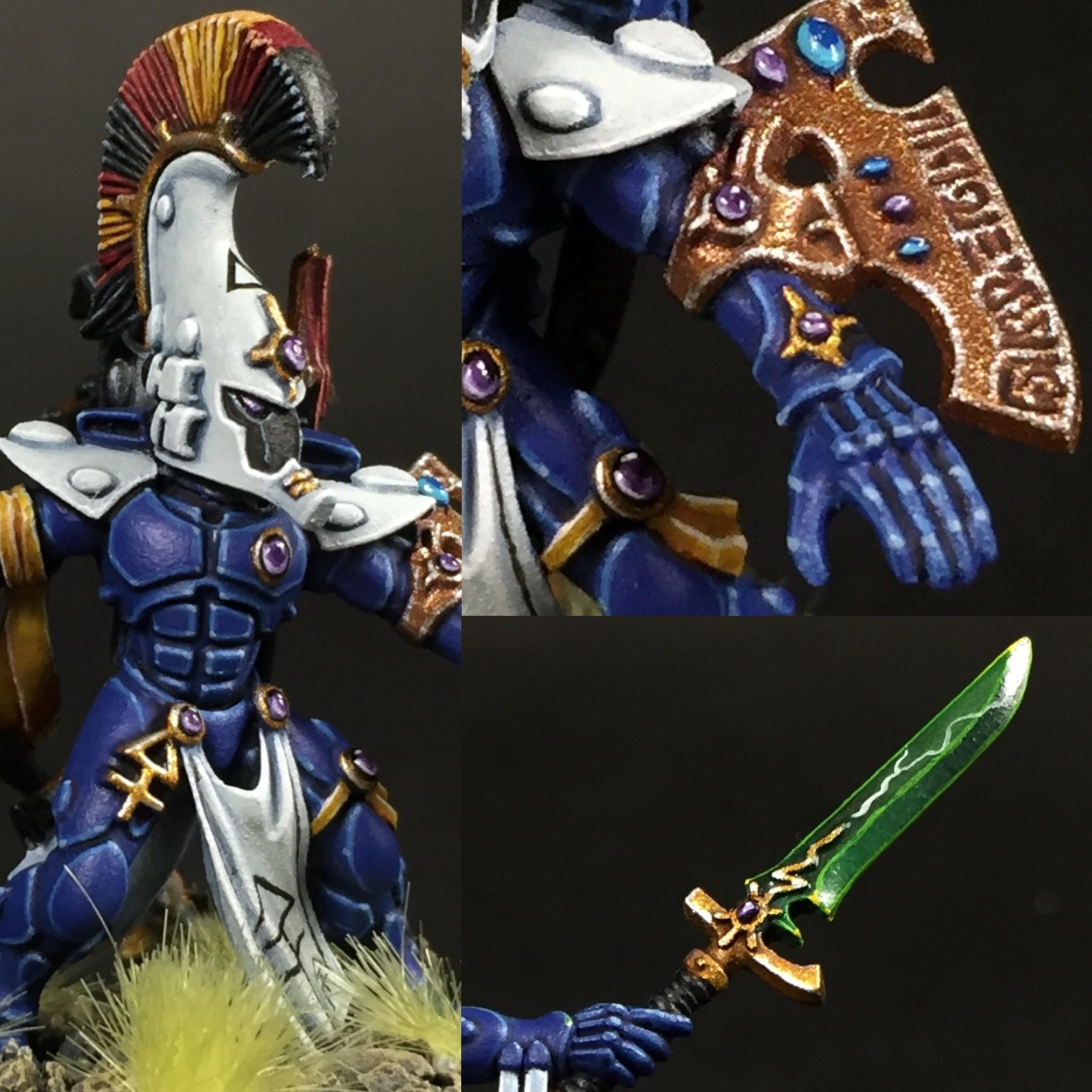 Dire Avenger Exarch, Eldar, Scatter Shield And Dome Glaive