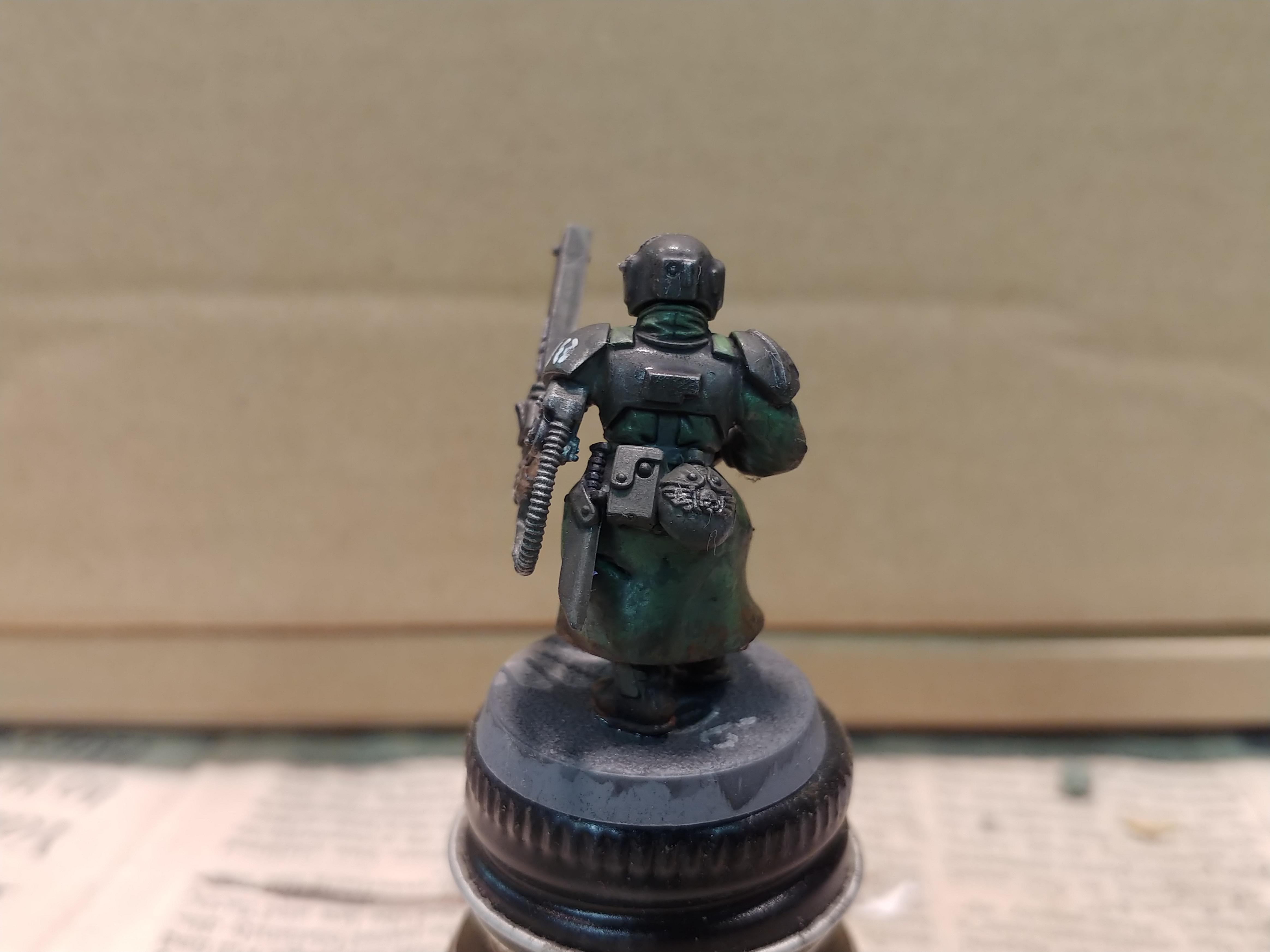 Am, Astra Militarum, Chainsword, Coat, Guardsmen, Imperial Guard, Infantry, Long, Longcoat, Respirator, Sergeant, Trench, Trenchcoat