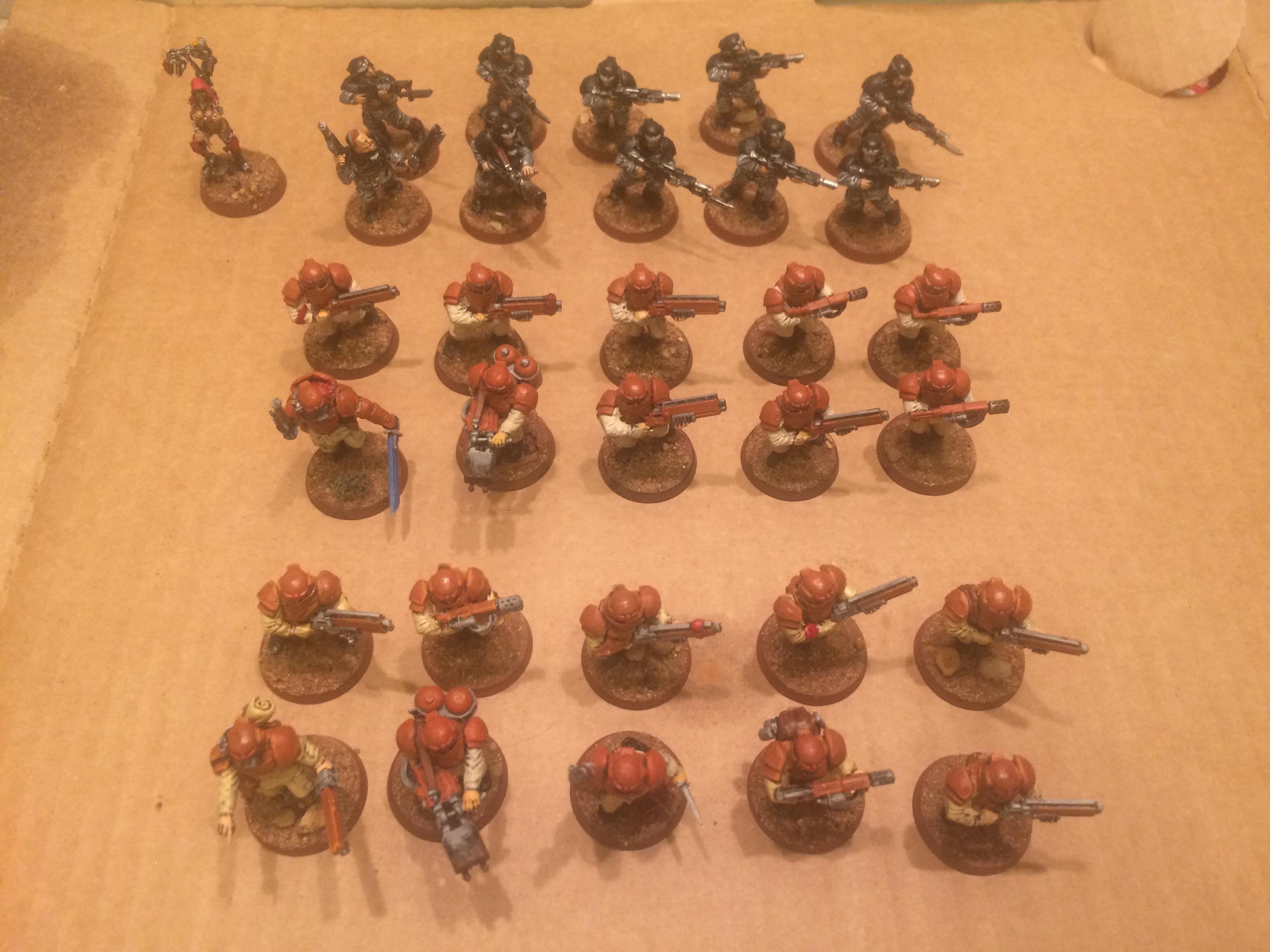 top shot of troops