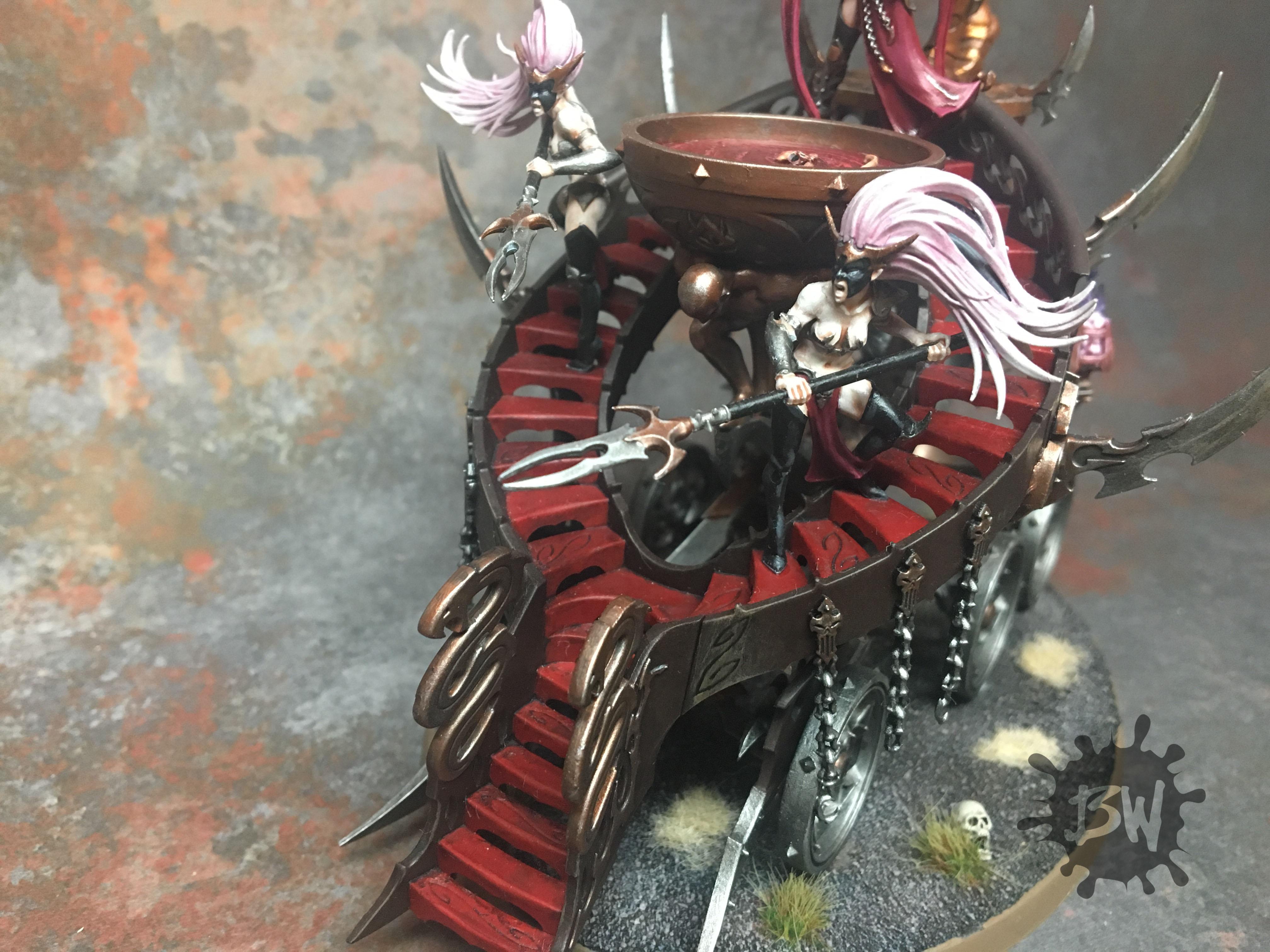 Age Of Sigmar, Bw, Daughters Of Khaine, Games Workshop, Order, Painting, Slaughter Queen On Cauldron Of Blood, Warhammer Fantasy