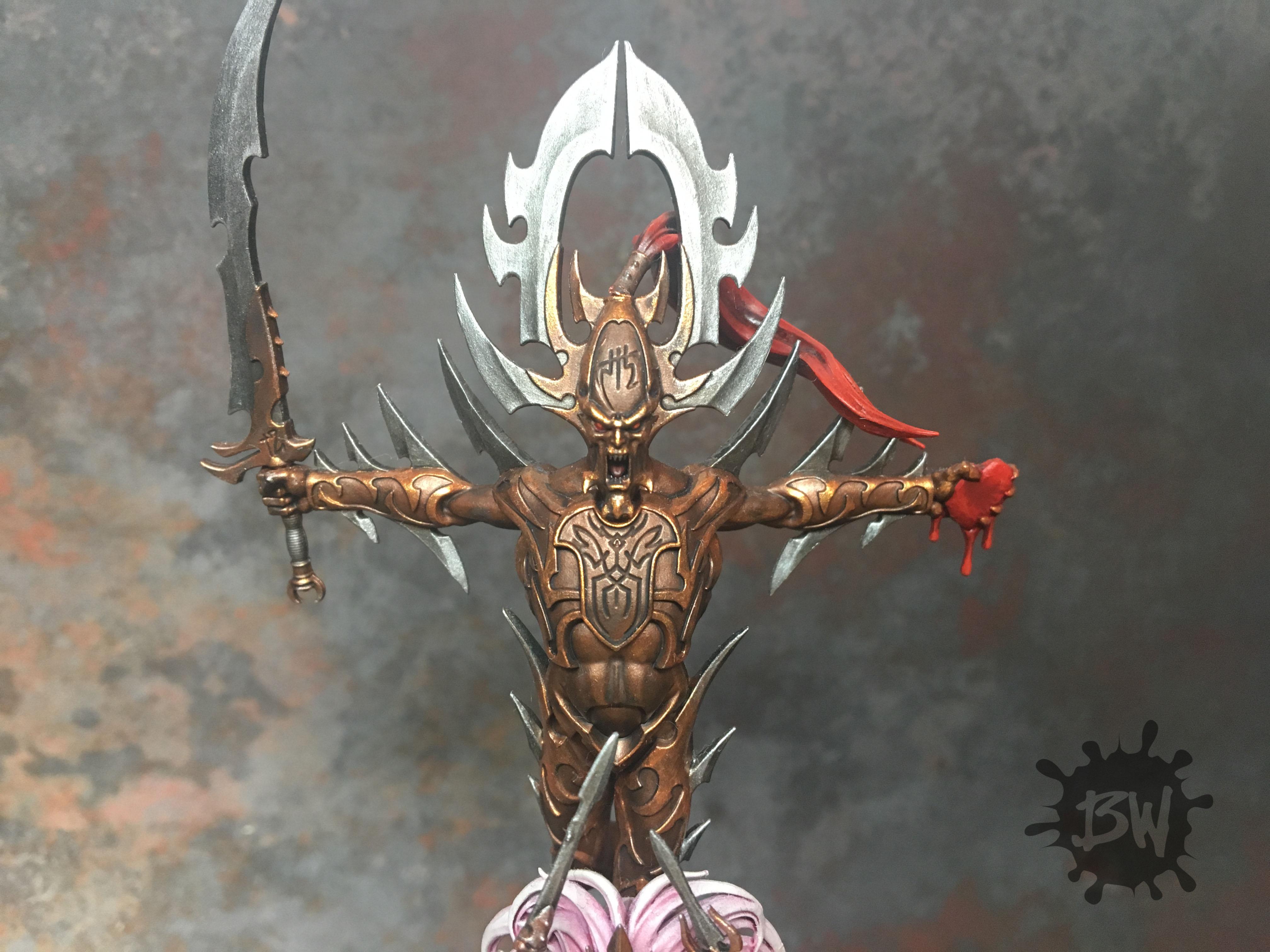 Age Of Sigmar, Bw, Daughters Of Khaine, Games Workshop, Order, Painting, Slaughter Queen On Cauldron Of Blood, Warhammer Fantasy