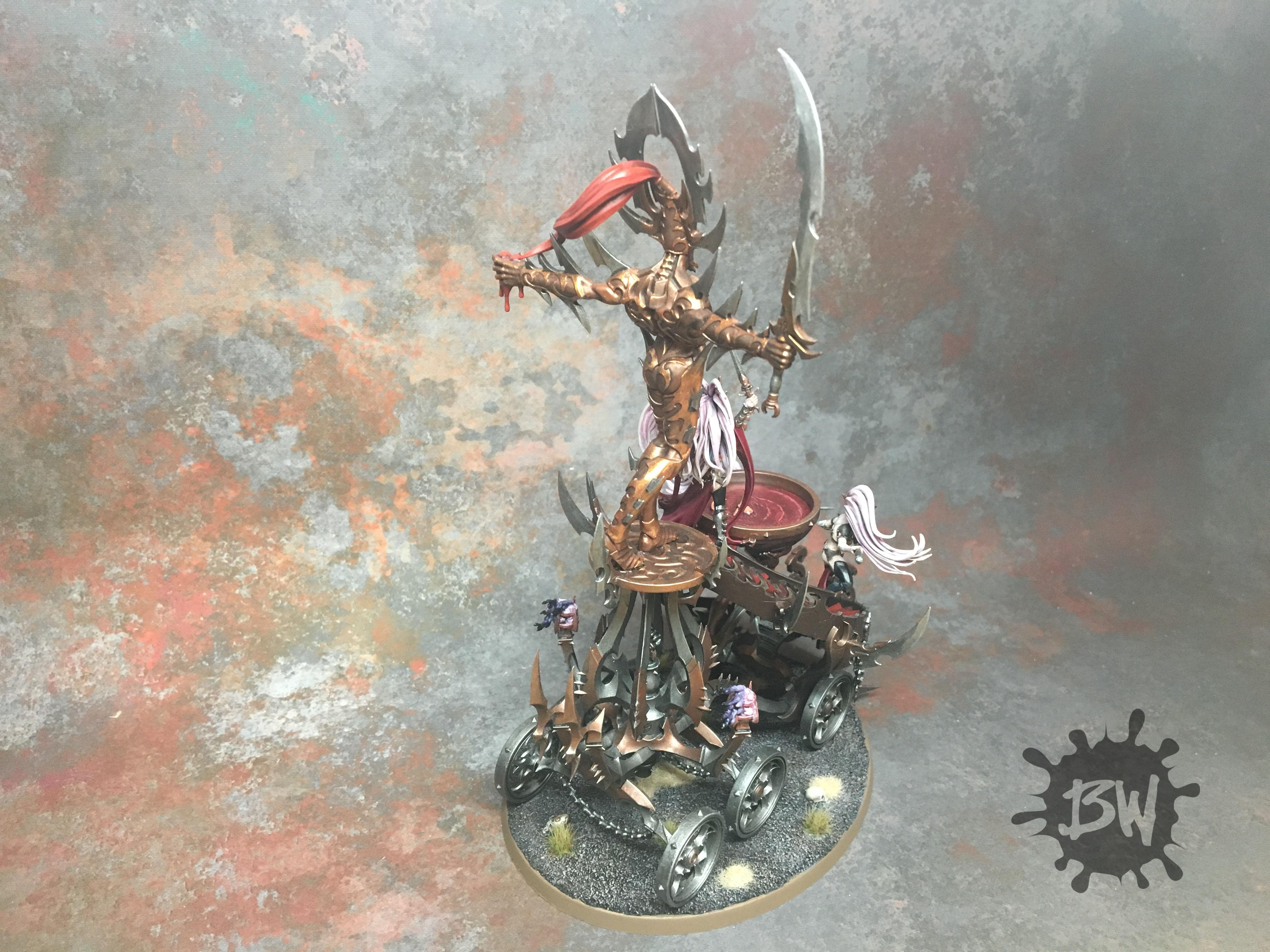 Age Of Sigmar, Bw, Daughters Of Khaine, Games Workshop, Order, Painting, Slaughter Queen On Cauldron Of Blood, Warhammer Fantasy