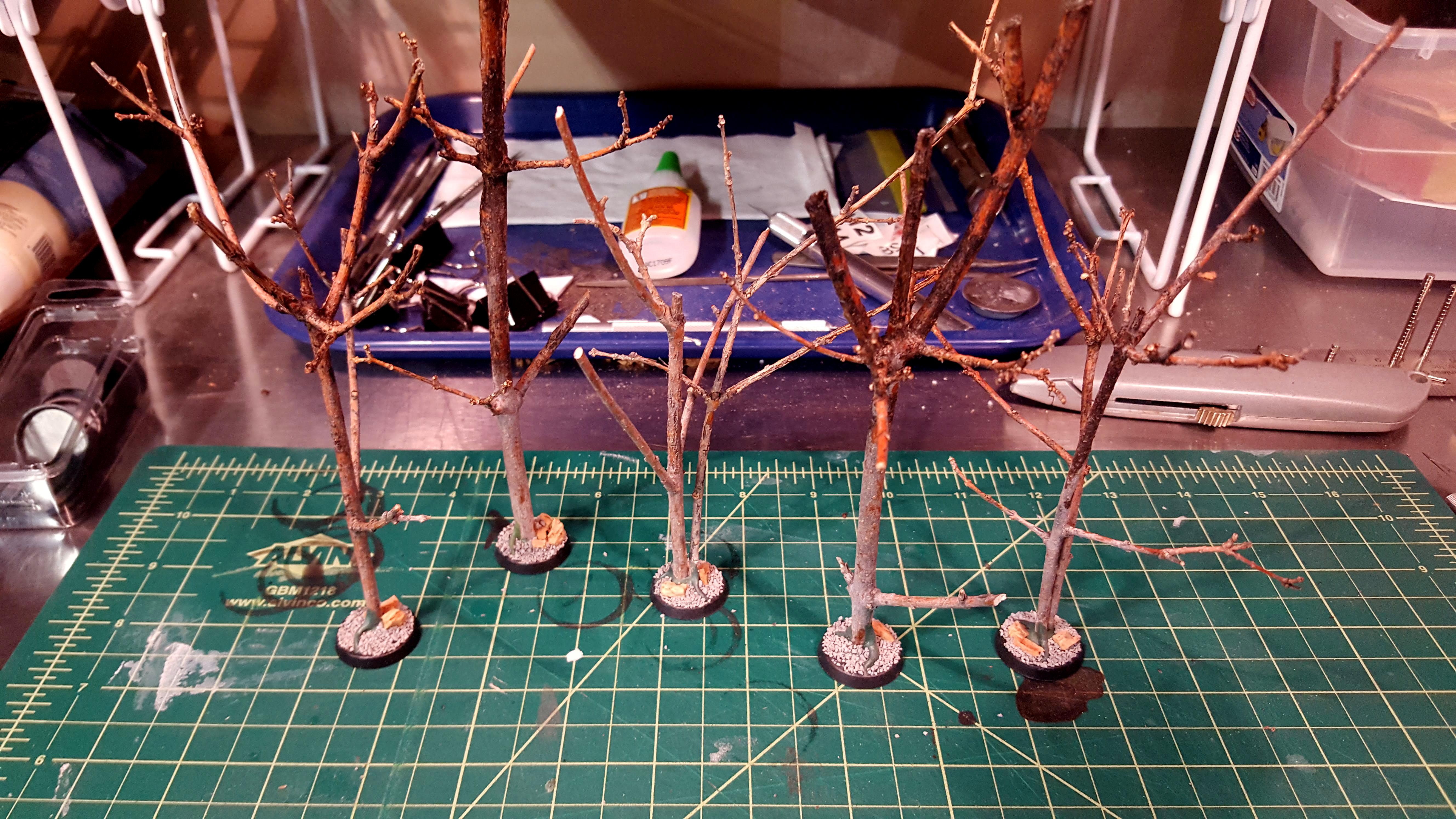 Terrain trees moving along