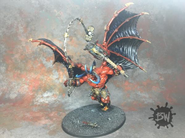 Khorne Bloodthirster commission painting Warhammer 40k Chaos Daemons 