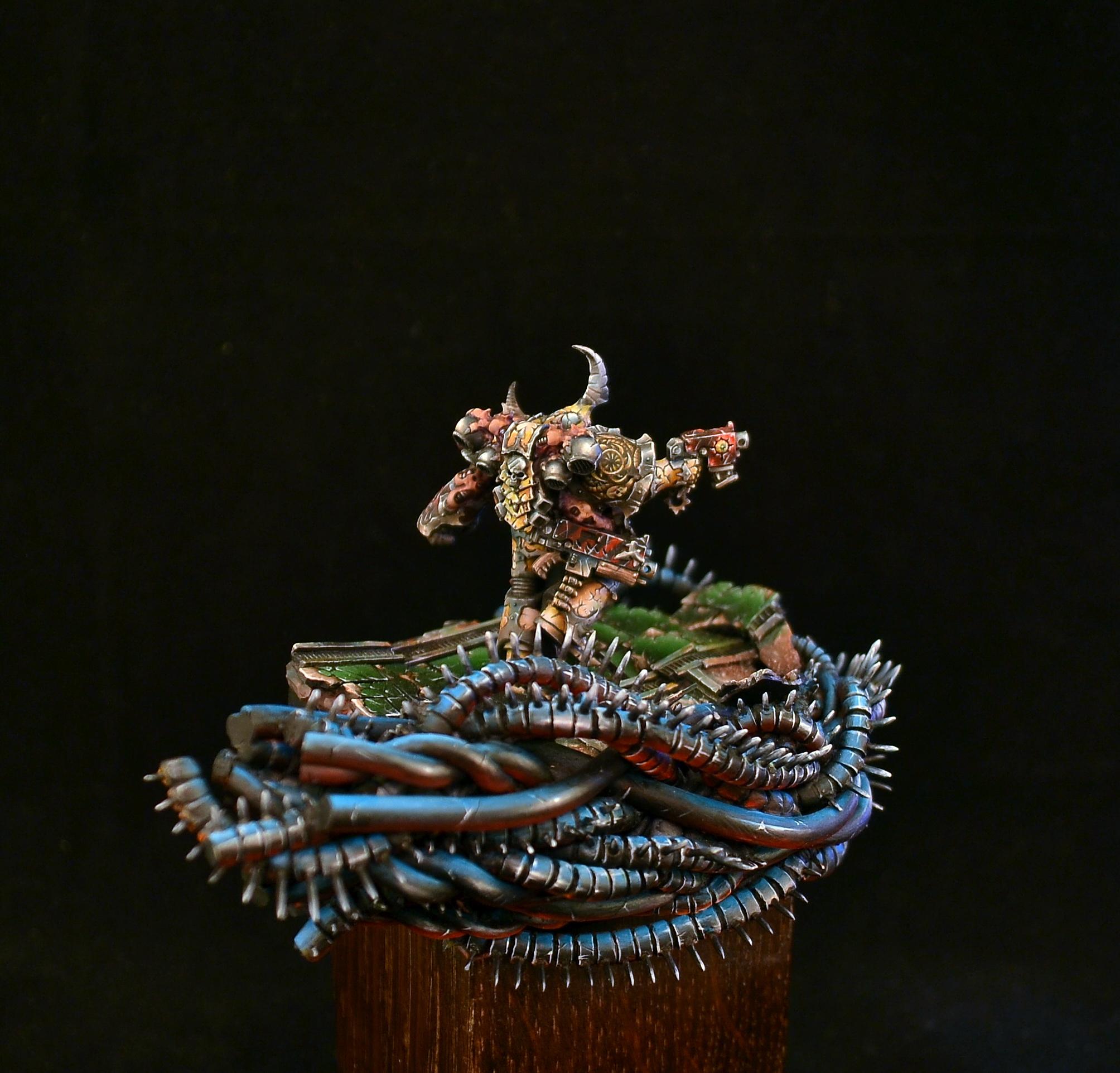 Chaos, Chaos Space Marines, Commision, Diorama, Display, Freehand, Non-Metallic Metal, Space Marines, Warhammer 40,000, Warhammer Fantasy, Wermilion