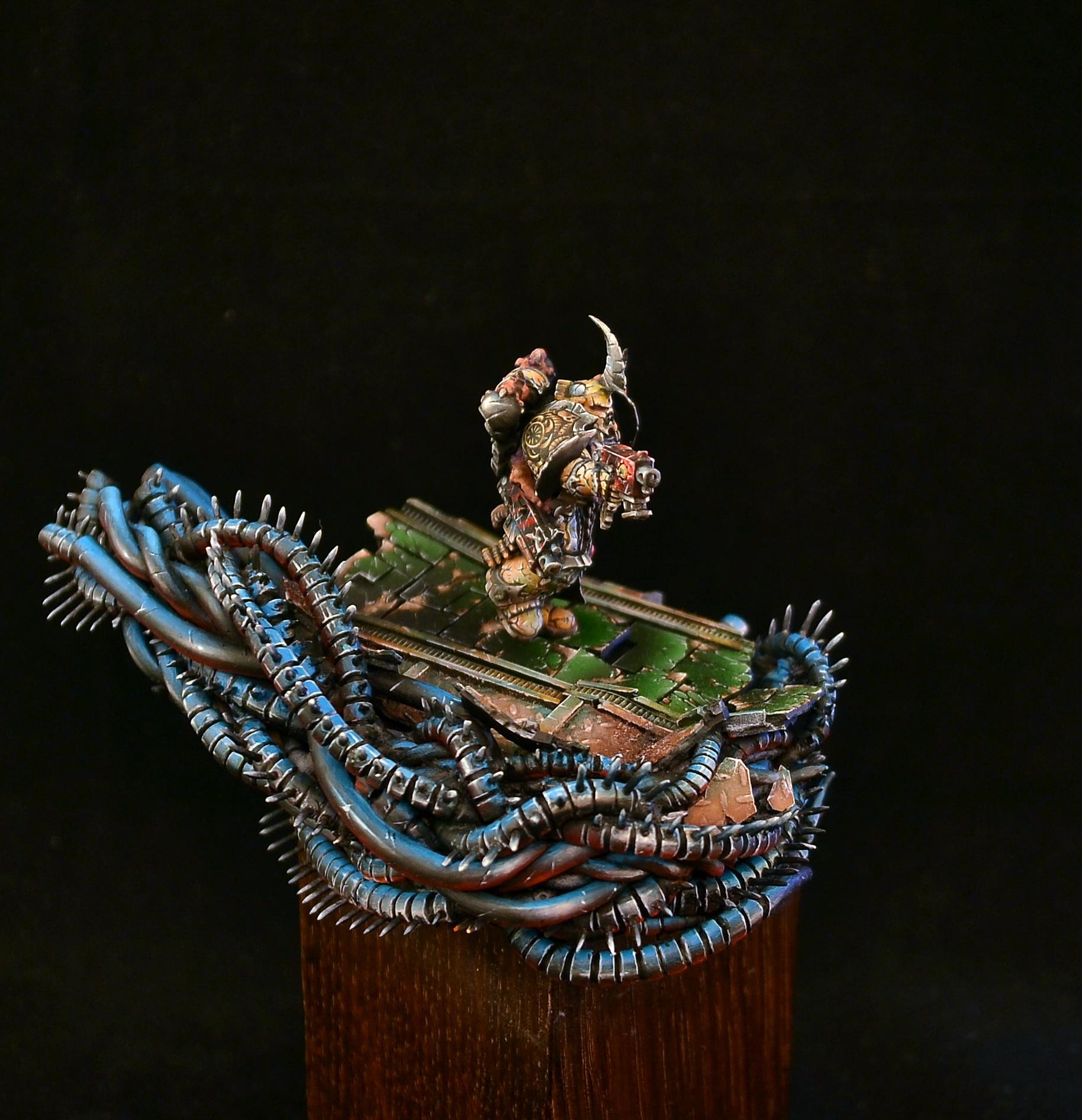 Chaos, Chaos Space Marines, Commision, Diorama, Display, Freehand, Non-Metallic Metal, Space Marines, Warhammer 40,000, Warhammer Fantasy, Wermilion