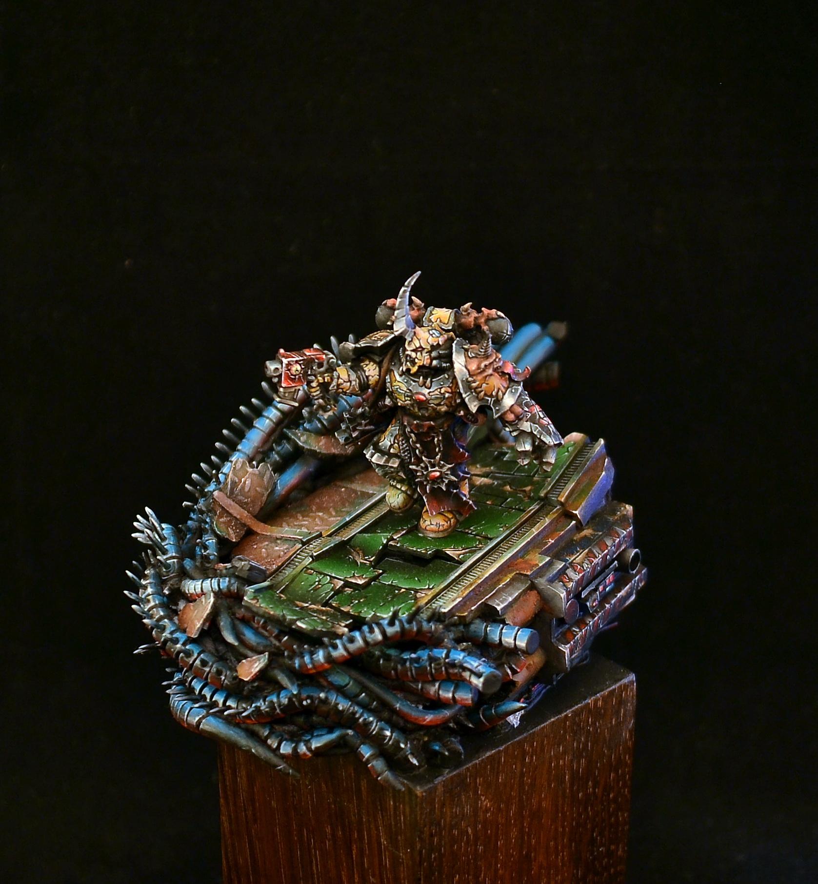 Chaos, Chaos Space Marines, Commision, Diorama, Display, Freehand, Non-Metallic Metal, Space Marines, Warhammer 40,000, Warhammer Fantasy, Wermilion