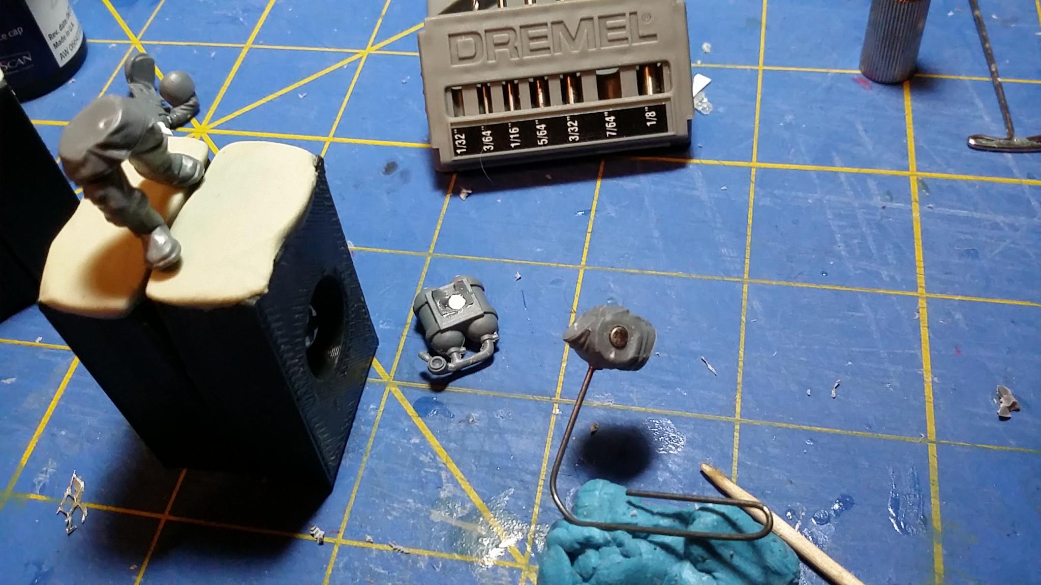 Magnet in place, paper clip in place ready to be trimmed