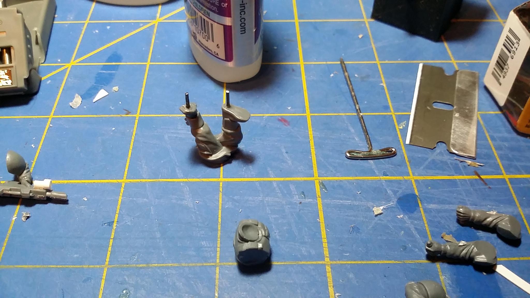 Pinning the feet, to go onto the base