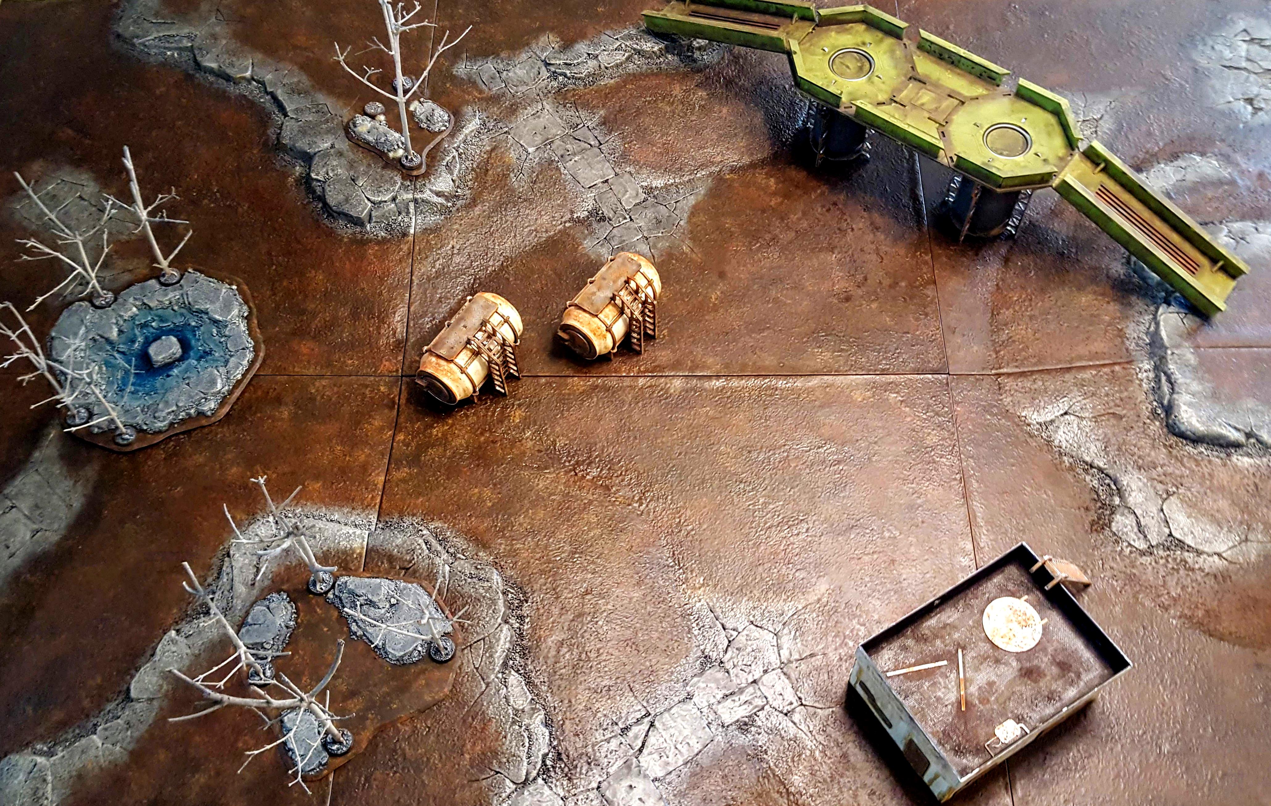 Top-down view of the new table