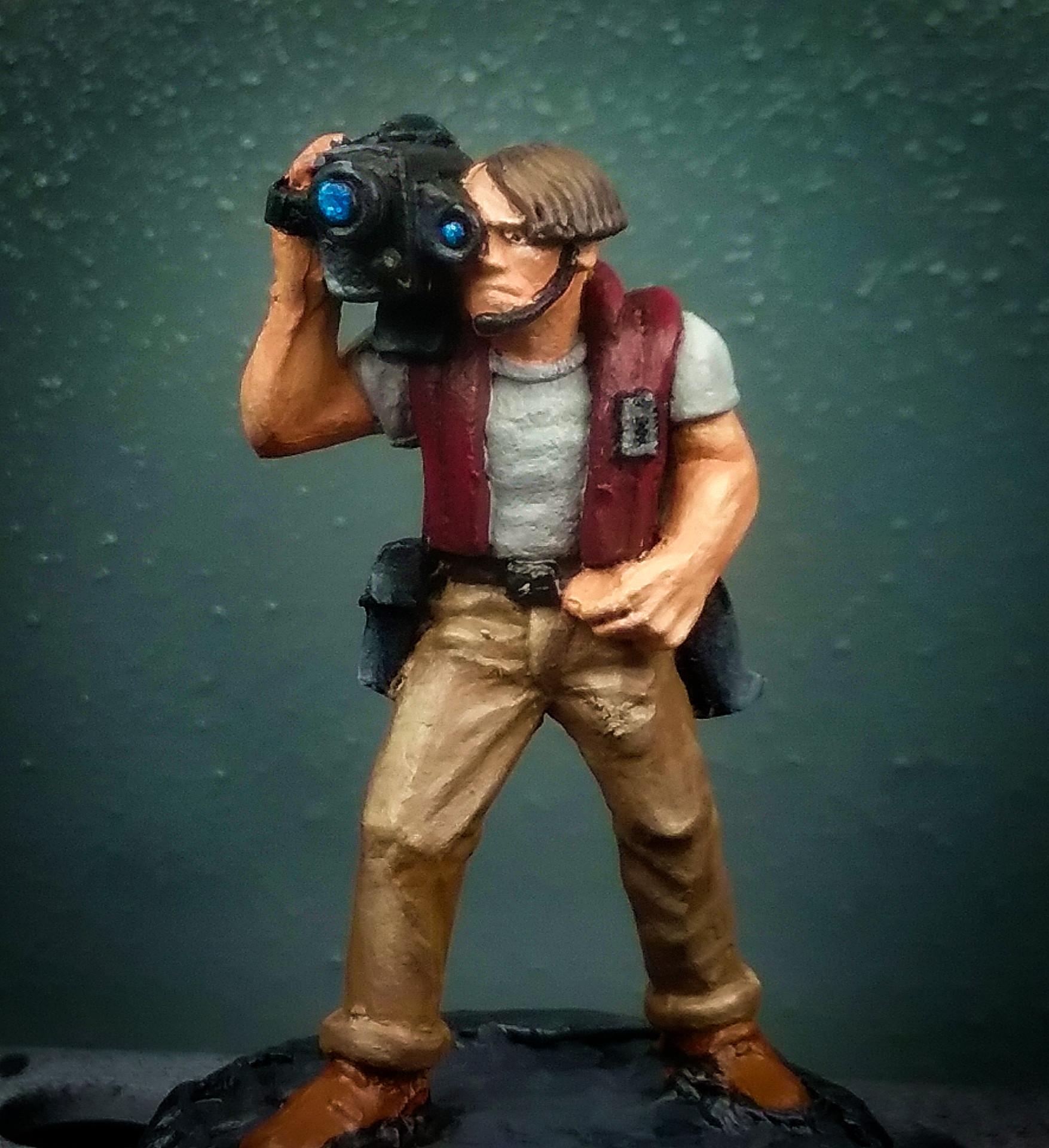 28mm Battlestar Galactica Miniatures, 28mm Camerman Miniature, 28mm Civilian, 28mm News, Battlestar Galactica Miniatures, Em4, Future Skirmish, Moonraker