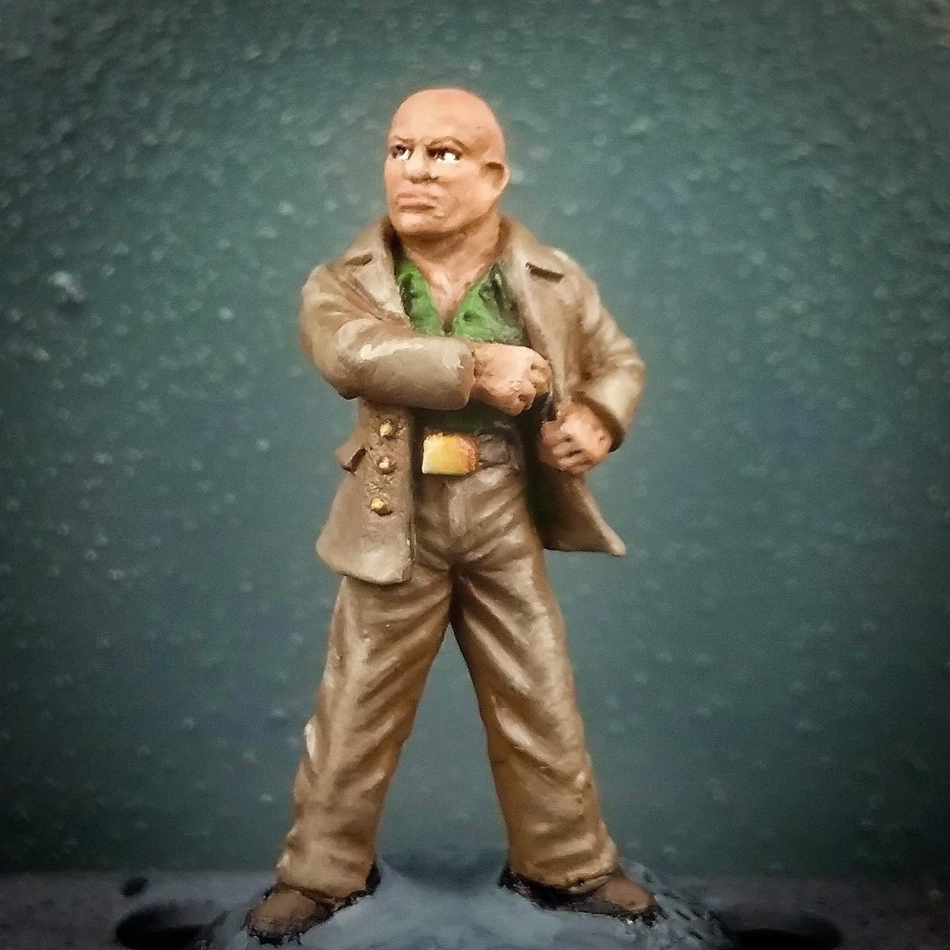 28mm Battlestar Galactica Miniatures, 28mm Bodyguard Miniature, 28mm Thug Miniature, Battlestar Galactica Miniatures, Bodyguard, Bsg, Costner, Hasslefree, Hasslefree Miniatures, Henchman, Thug