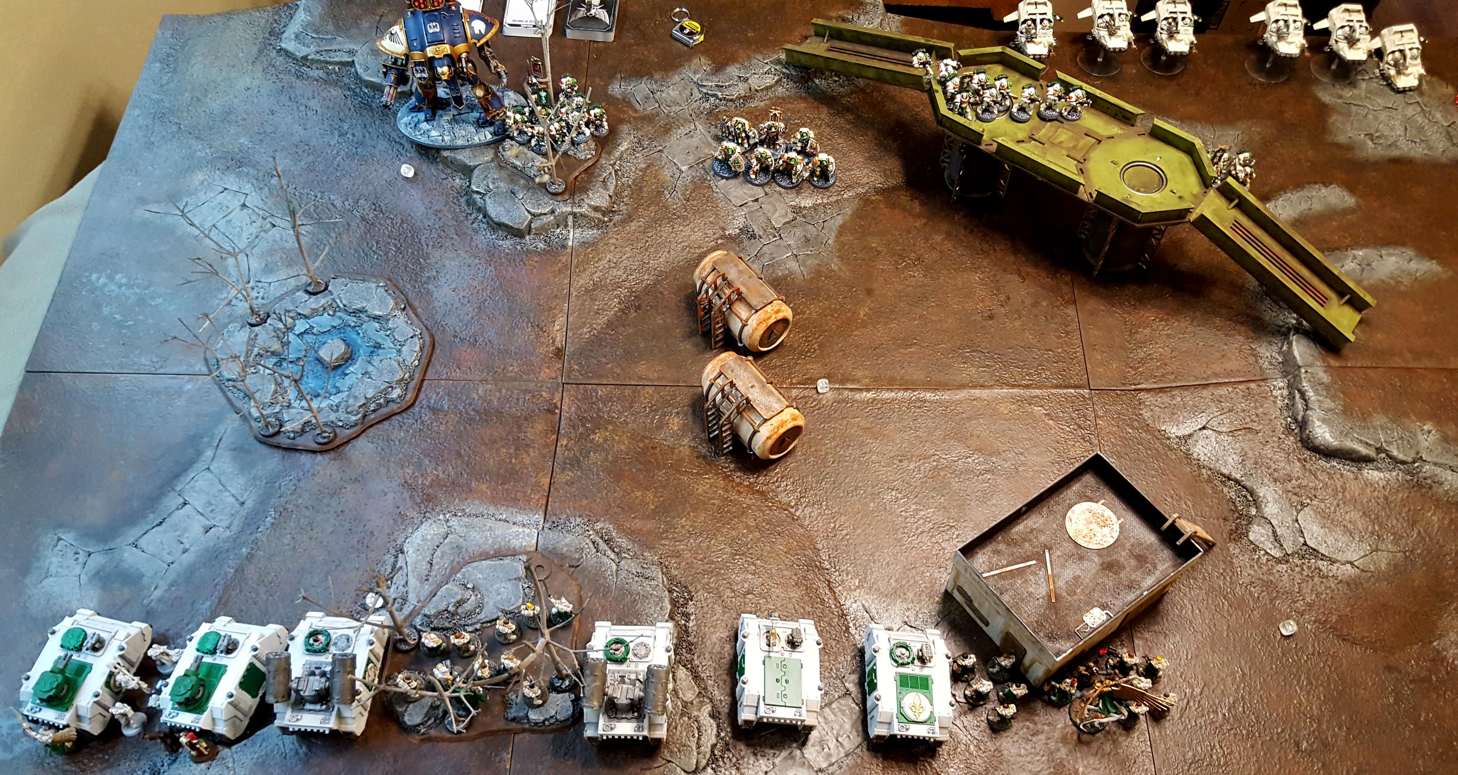 Sororitas vs. Dark Angels, initial deployment