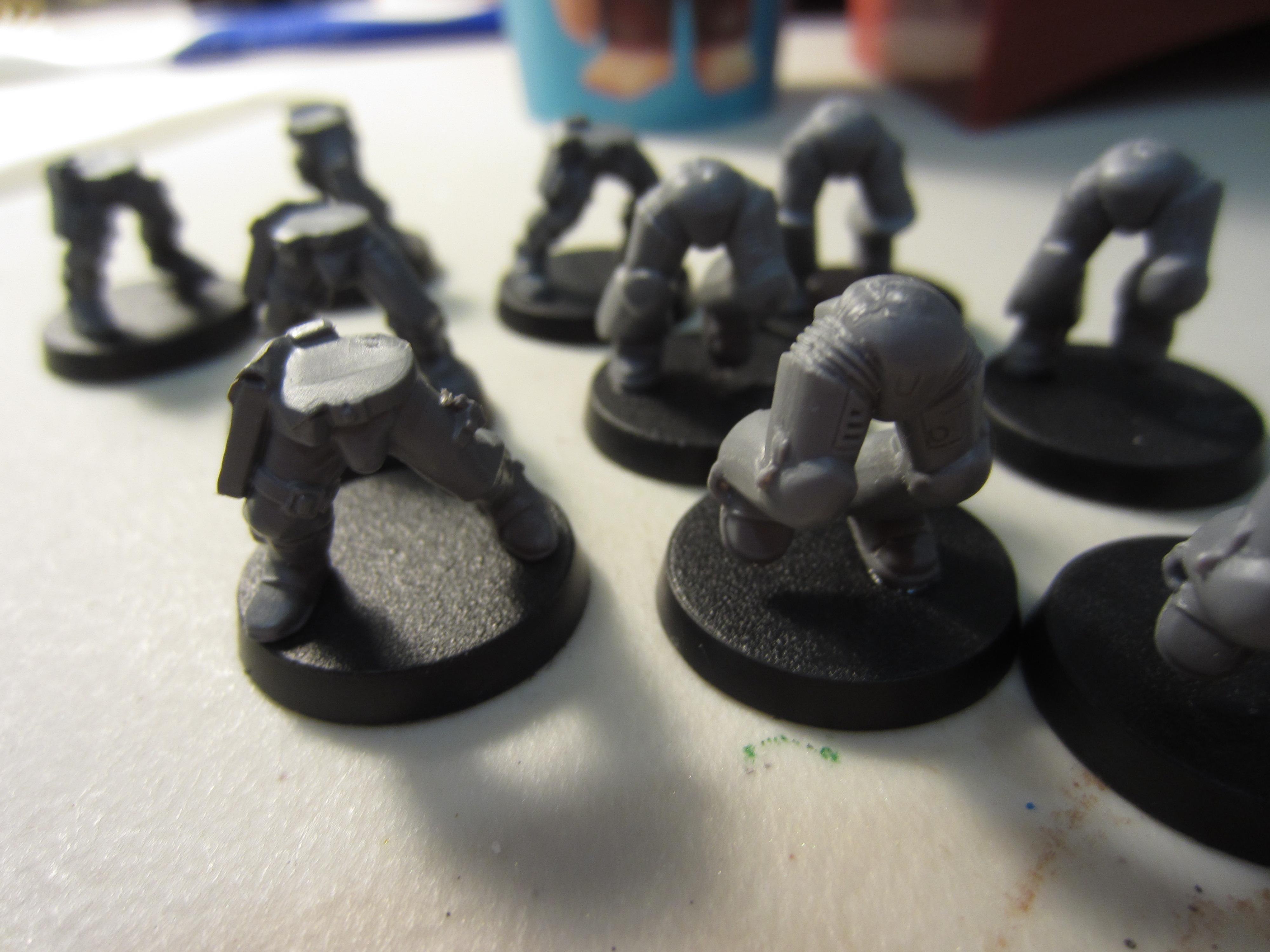 Space Marine scouts and Assault Marines