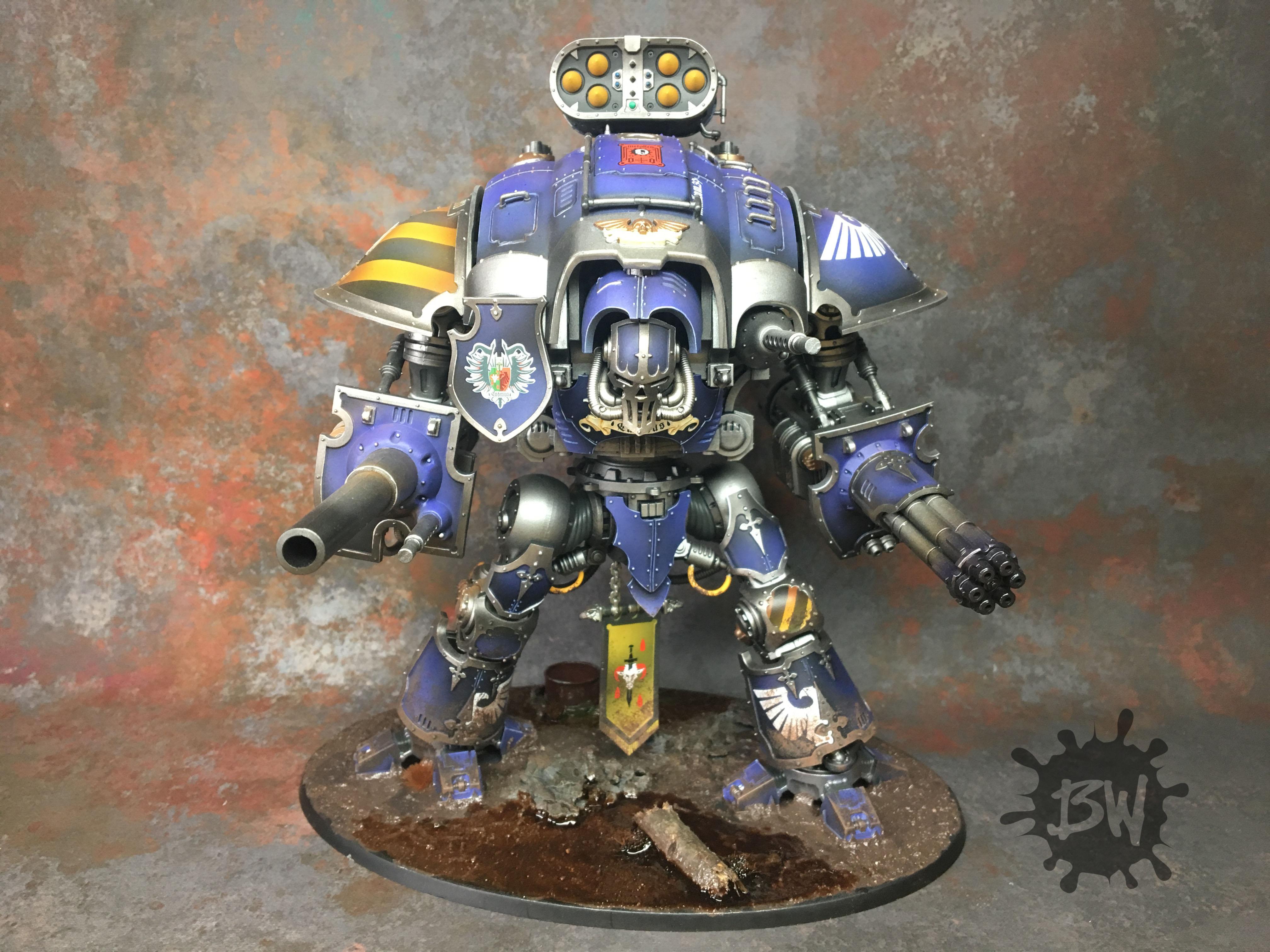 Bw, Commission, Imperial Knight Crusader, Imperium, Painting, Warhammer 40,000, Warhammer Fantasy