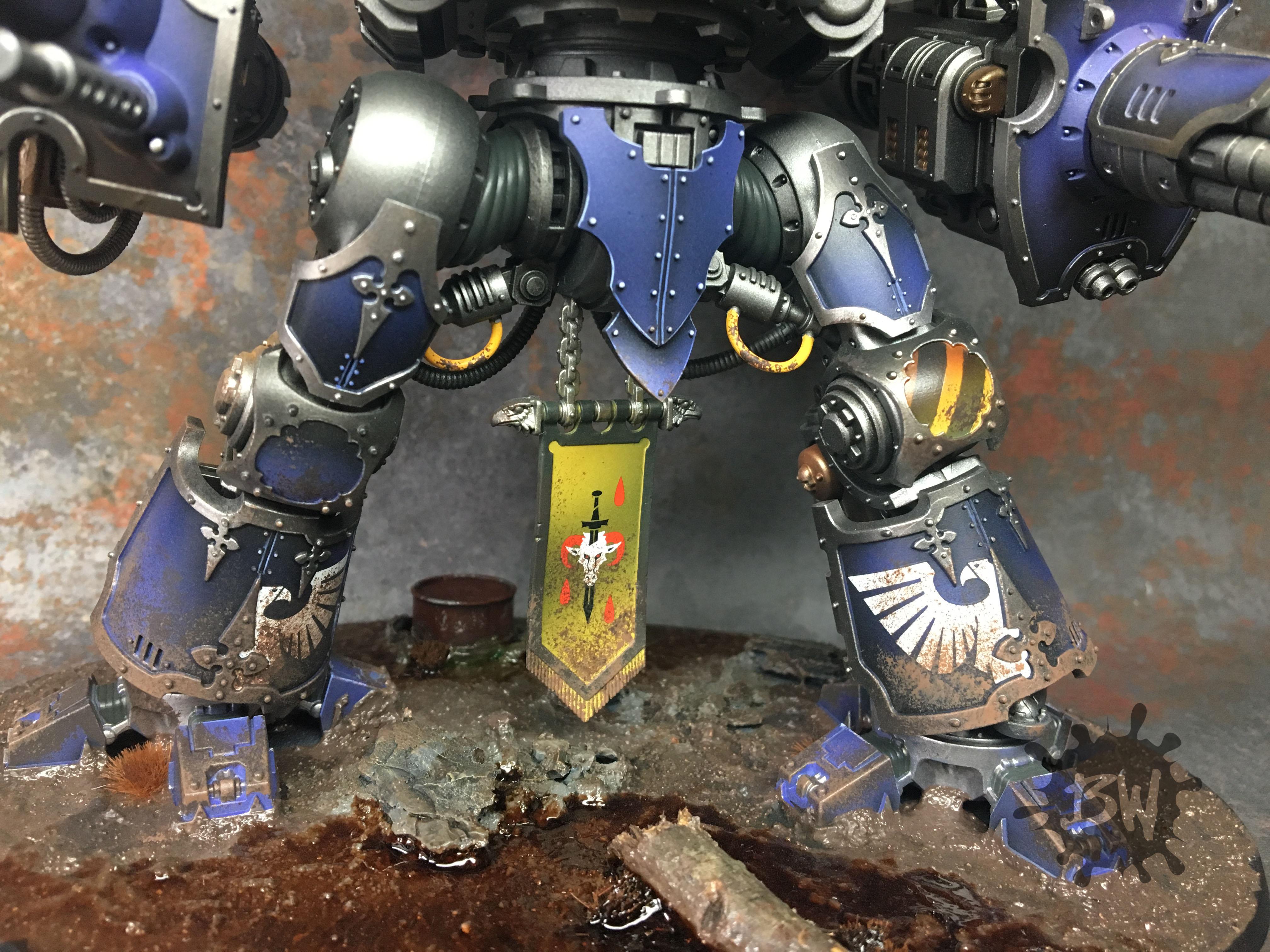 Bw, Commission, Imperial Knight Crusader, Imperium, Painting, Warhammer 40,000, Warhammer Fantasy
