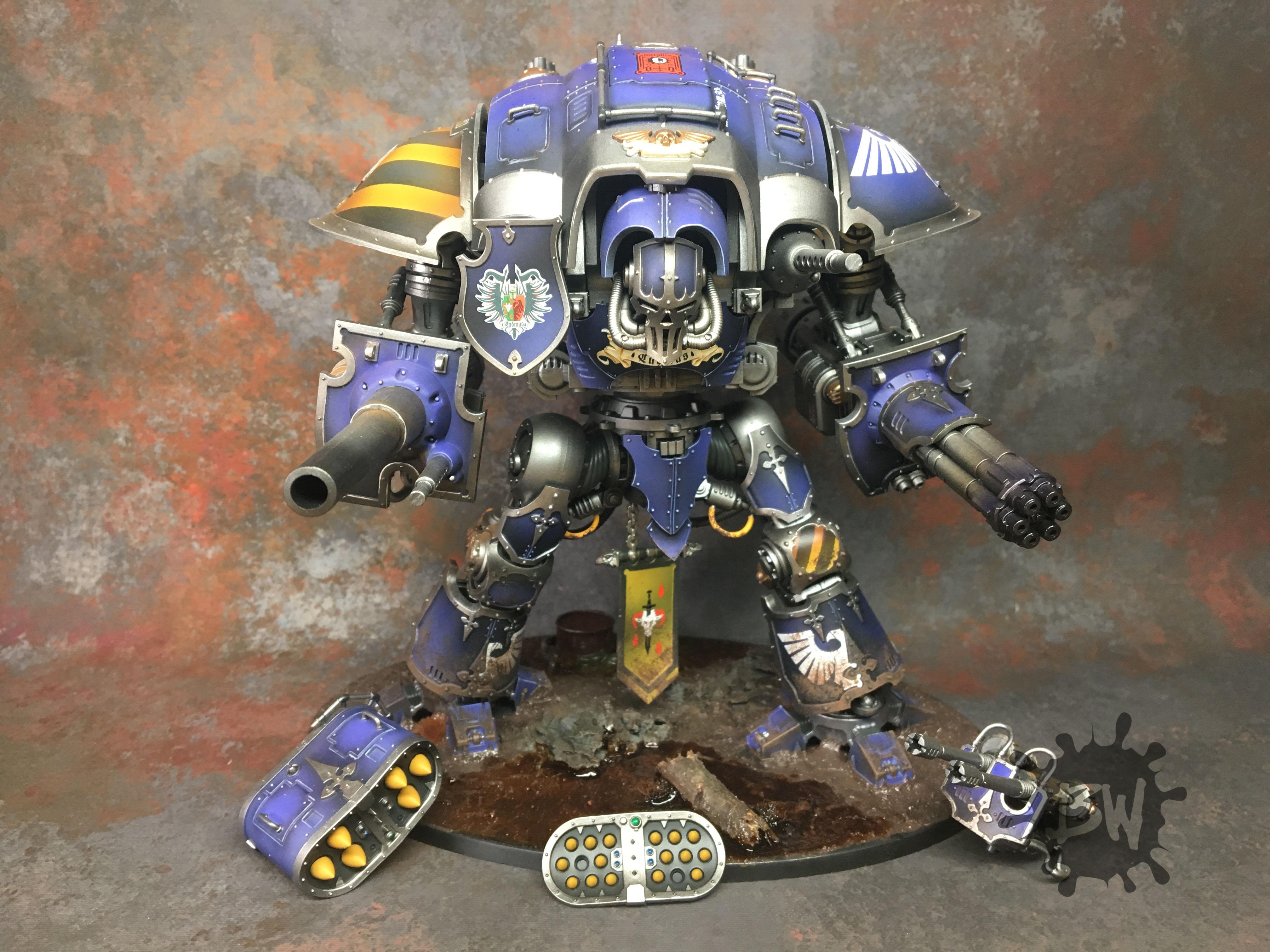 Bw, Commission, Imperial Knight Crusader, Imperium, Painting, Warhammer 40,000, Warhammer Fantasy