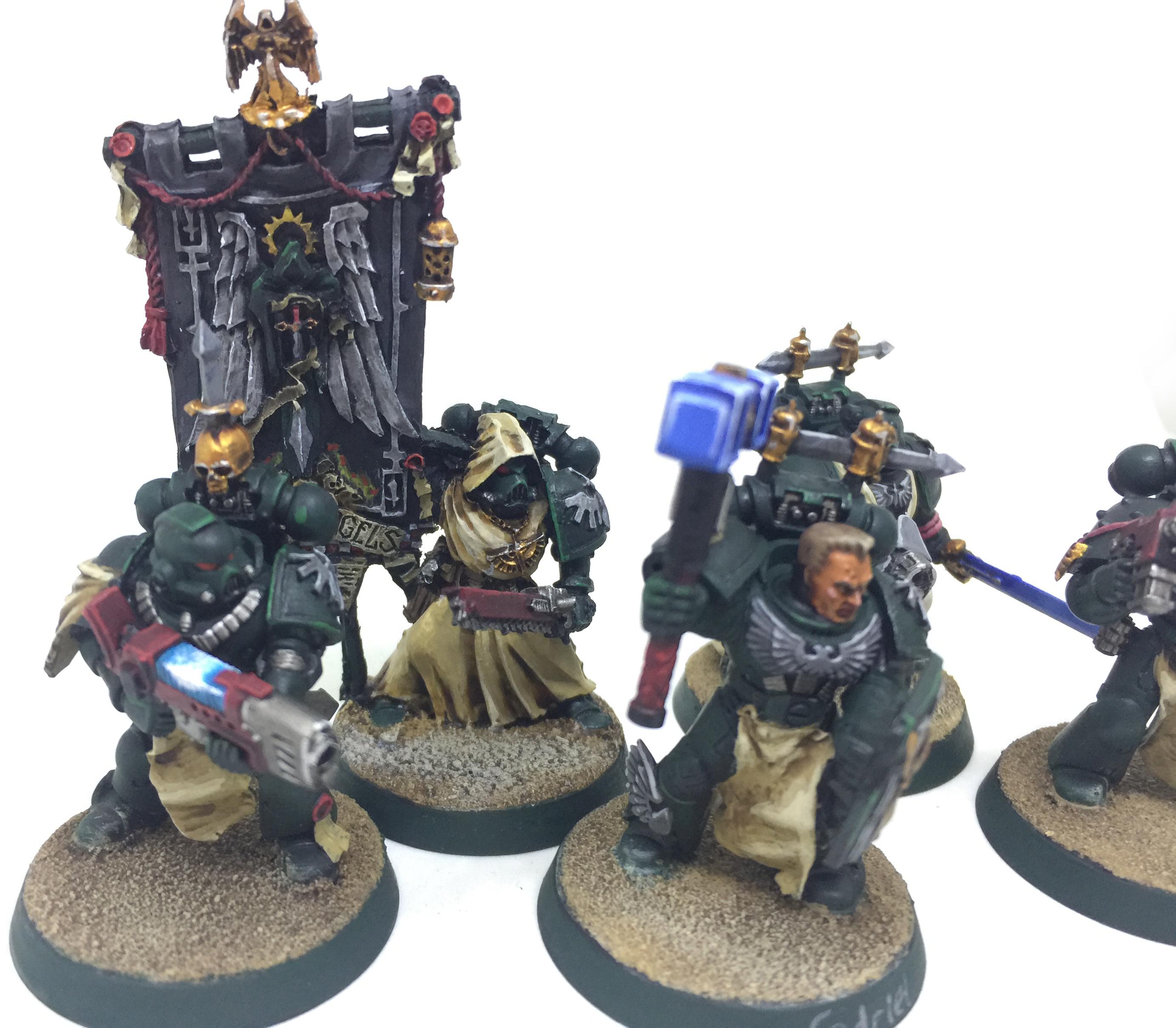 Banner, Command Squad, Dark Angels, Plasma Gun, Power Weapon, Space Marines, Standard, Warhammer 40,000