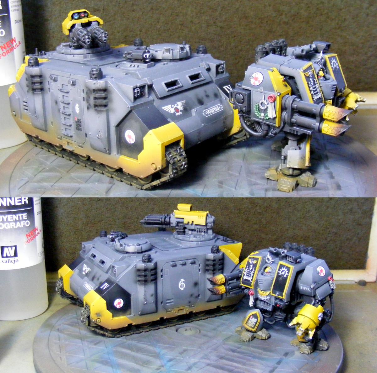 Dreadnought, Razorback, Red Scorpions, Space Marines