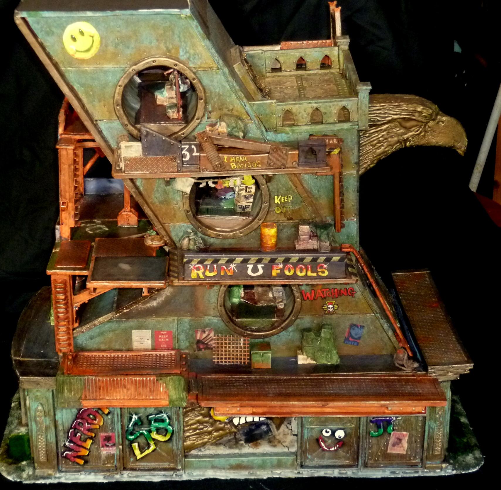 Centerpiece, Focus, Graffiti, Necromunda, Post-apacolyptic, Terrain, Underhive
