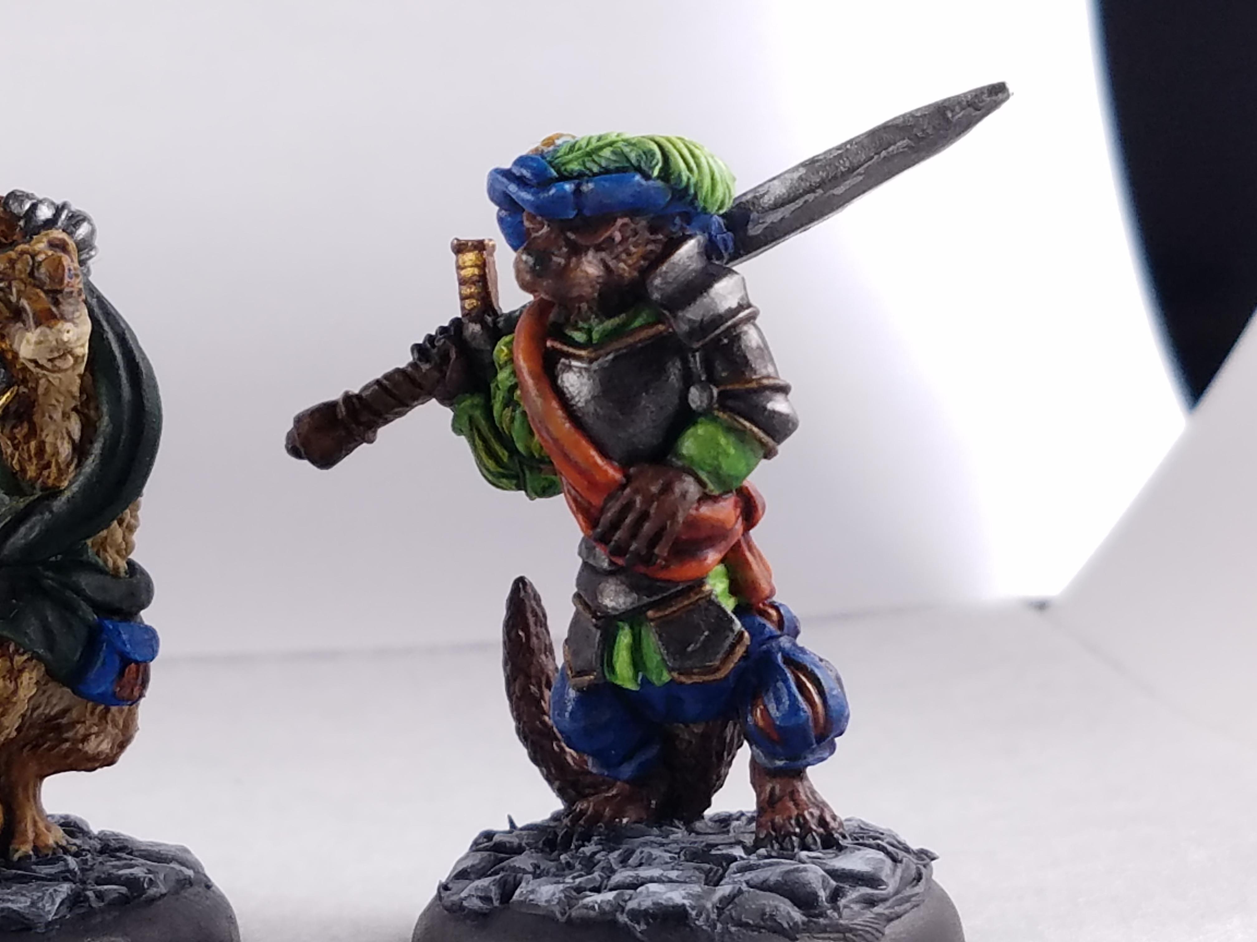 Animal Adventurers, Dakka Painting Challenge 2017, Furry, Green Stuff Bases, Lansnekt, Oathsworn, Otter, Two Handed Weapons, Zweihander