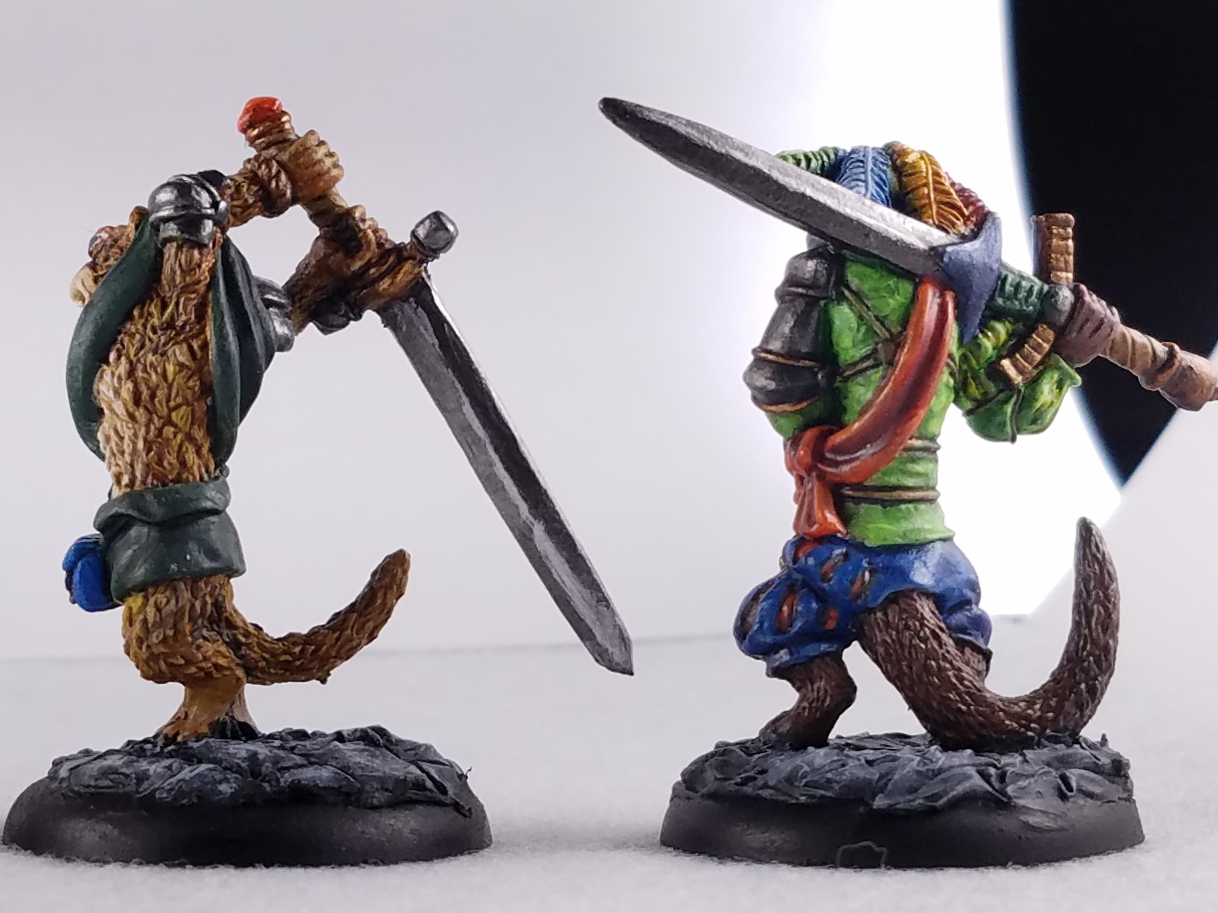 Animal Adventurers, Dakka Painting Challenge 2017, Furry, Green Stuff Bases, Oathsworn, Otter, Two Handed Weapons, Weasel, Zweihander