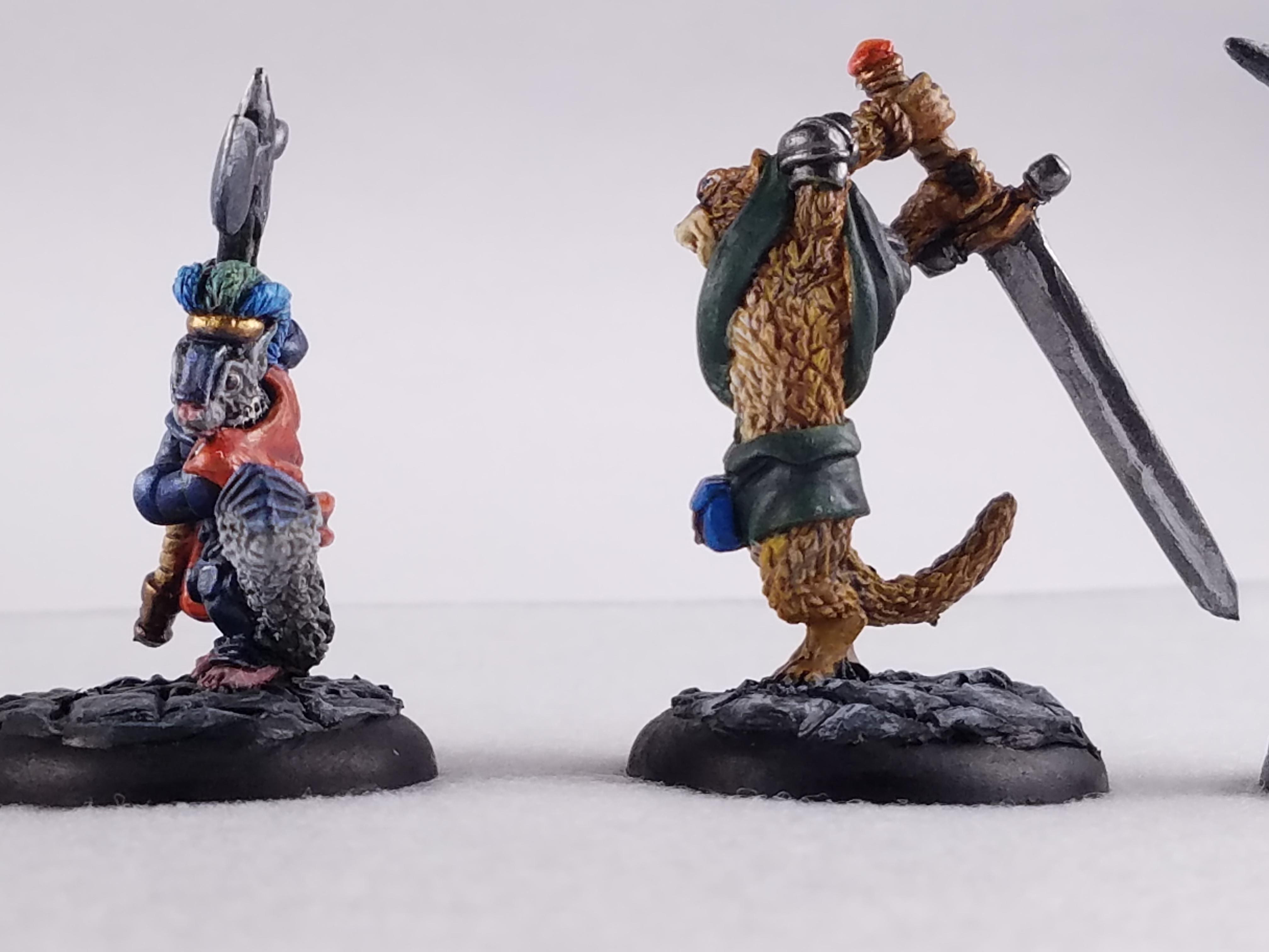 Animal Adventurers, Dakka Painting Challenge 2017, Furry, Green Stuff Bases, Oathsworn, Squirrel, Two Handed Weapons, Weasel