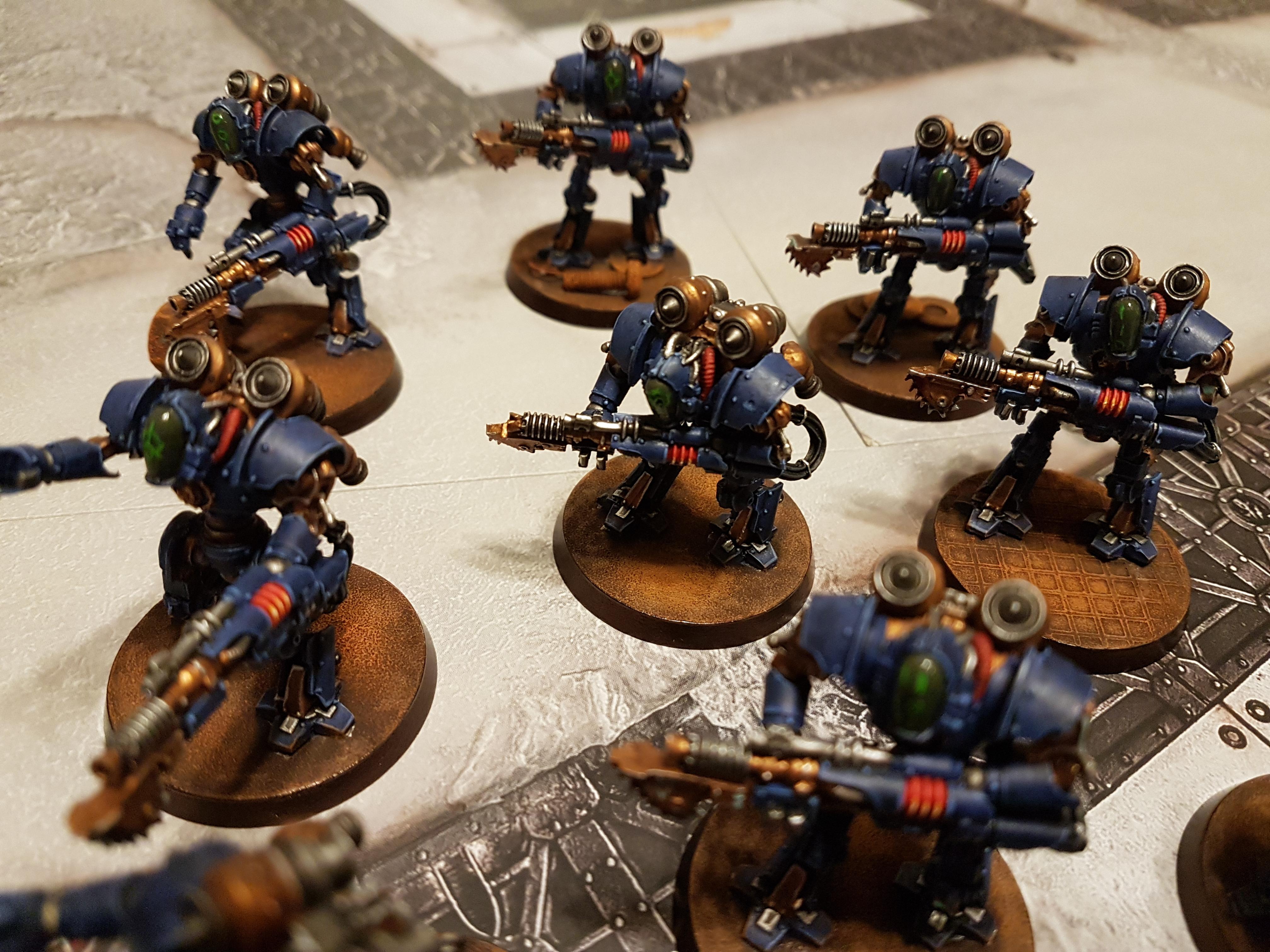 Blue, Chainblade, Konor, Lighting Gun, Mechanicum, Mechanicum Thallax Cohort, Thallax, Thallax Cohort