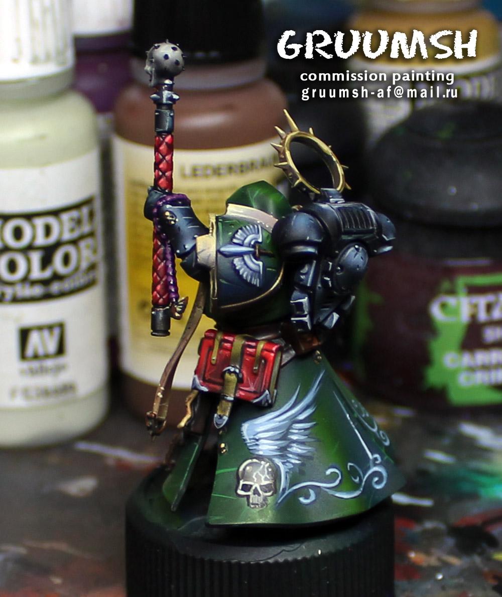 Chaplain, Cloak, Dark Angels, Detailing, Freehand, Space Marines