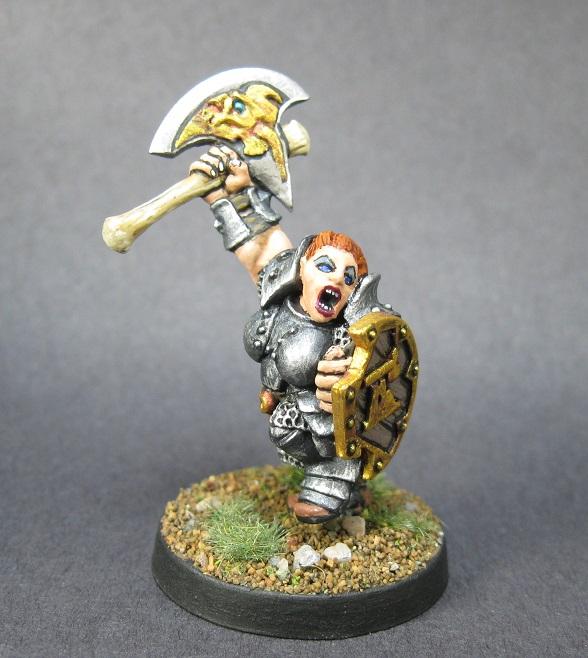 Carrero Arts, Chainmail, Chainmail Miniatures, D&amp;d Female Dwarf Fighter, Dwarf Miniature, Female Dwarf, Rpg Miniature, Wizards Of The Coast