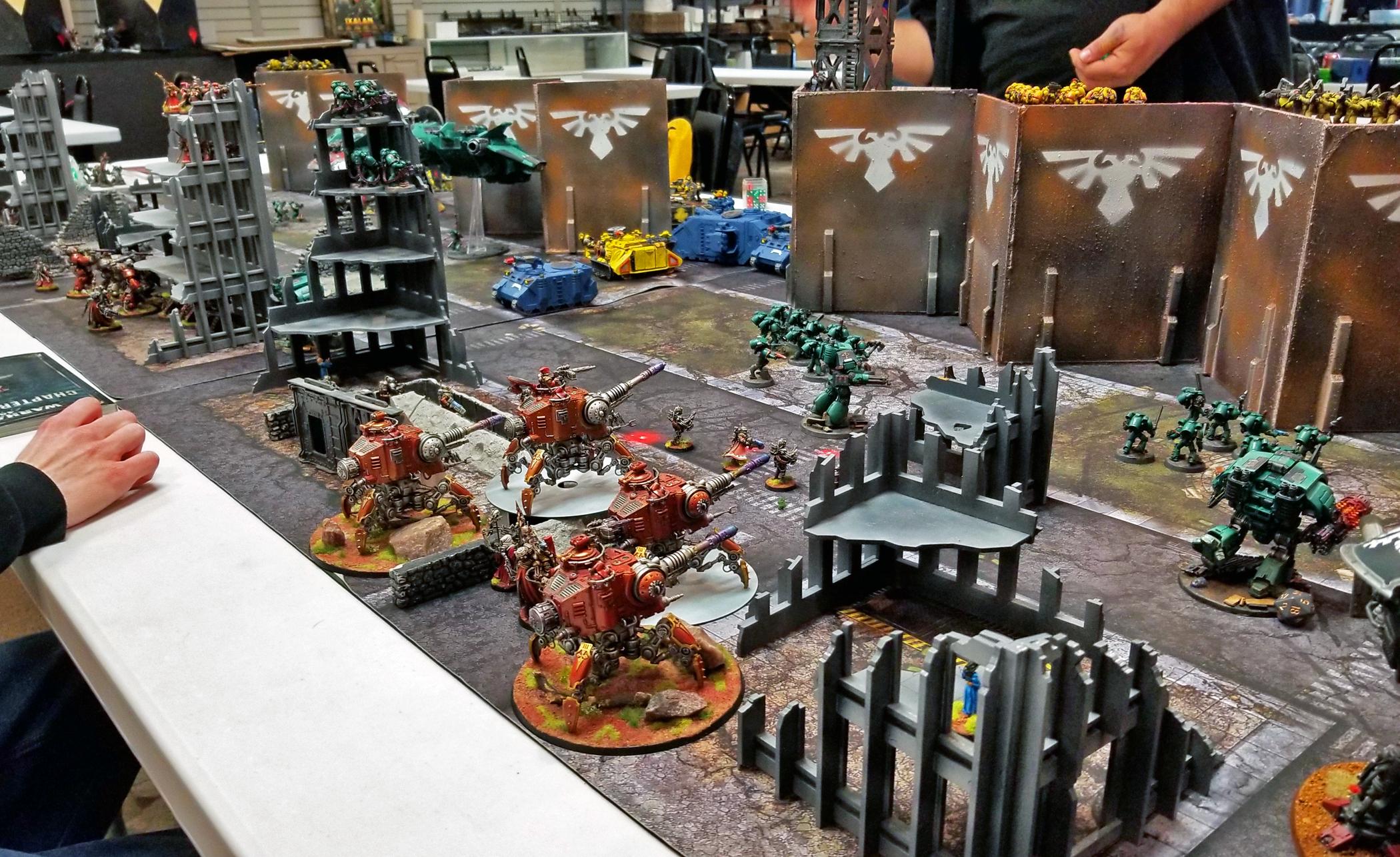 30k, Adeptus Mechanicus, Apocalypse, Battle Report, Crimson Fists, Sons Of Horus, Space Wolves, Warhammer 40,000