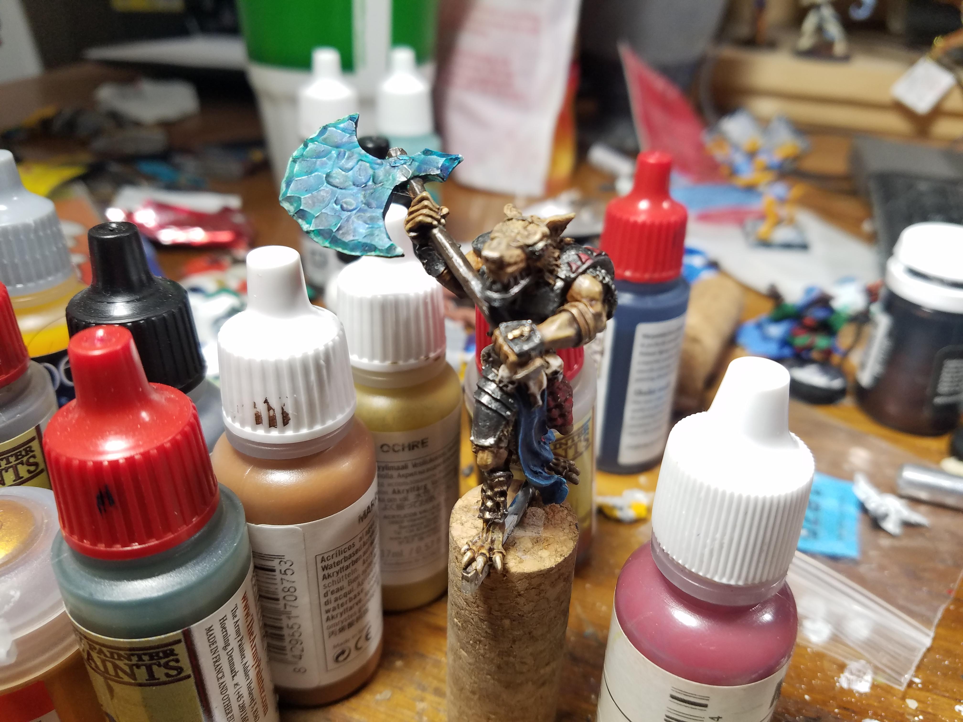 Axe, Excessively Ornate Armor, Ink Painting, Oversize Weapon, Reaper, Werewolf