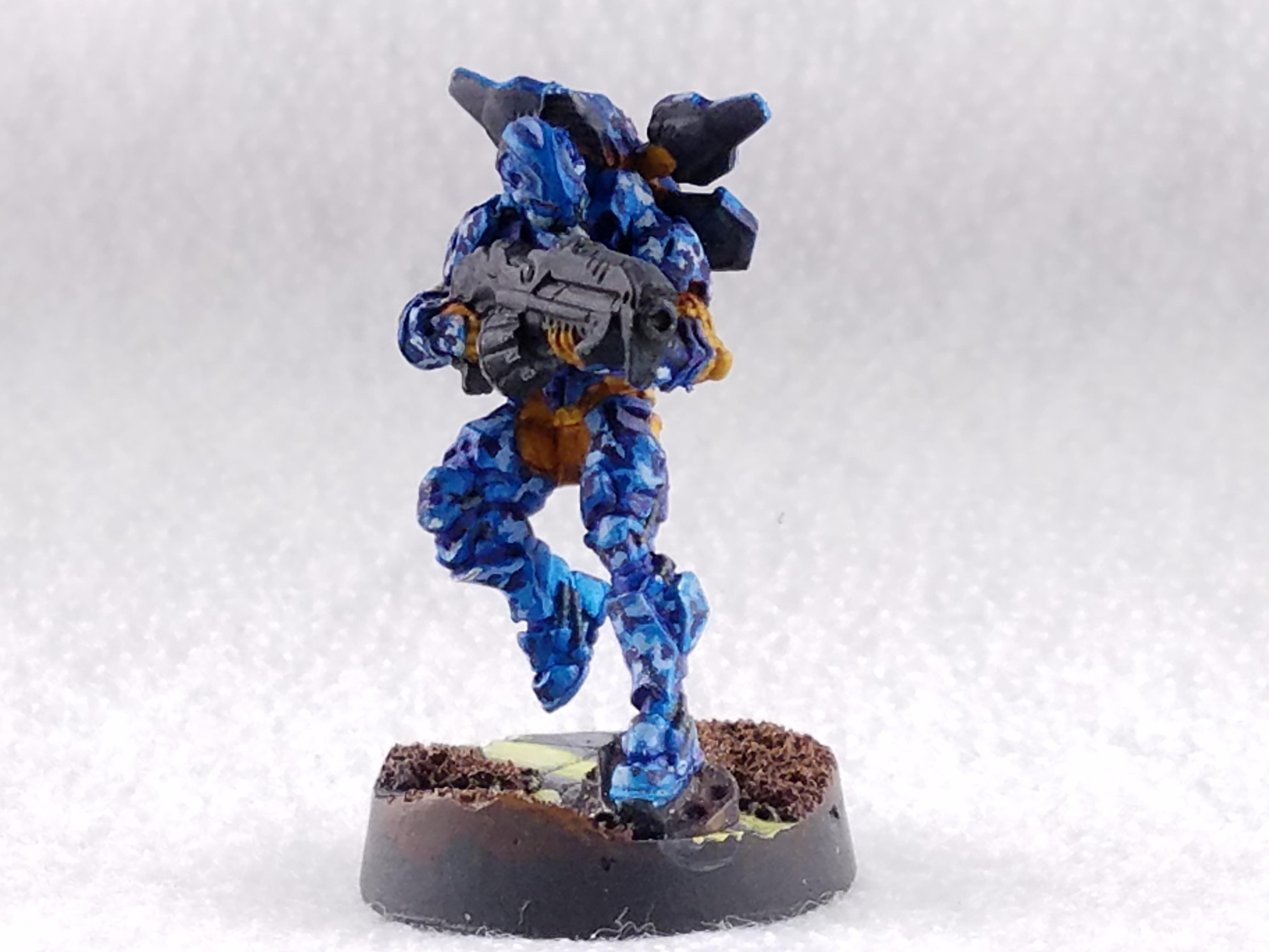 Bad Camoflage, Blue Camoflage, Corvus Belli, Dakka Painting Challenge 2018, Digital Camoflage, Infinity, Tiger Soldier