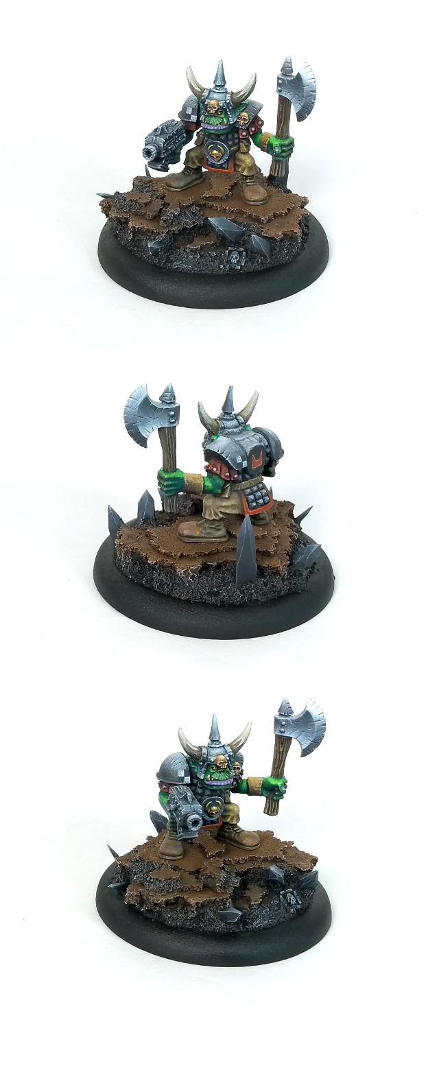 Axe, Boy, Choppa, Green, Horns, Orks, Space