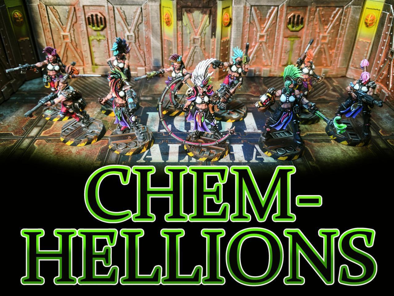 Chem-hellions, Escher, Gangs, Hive Scum, Necromunda, Underhive, Walls, Zone Mortalis