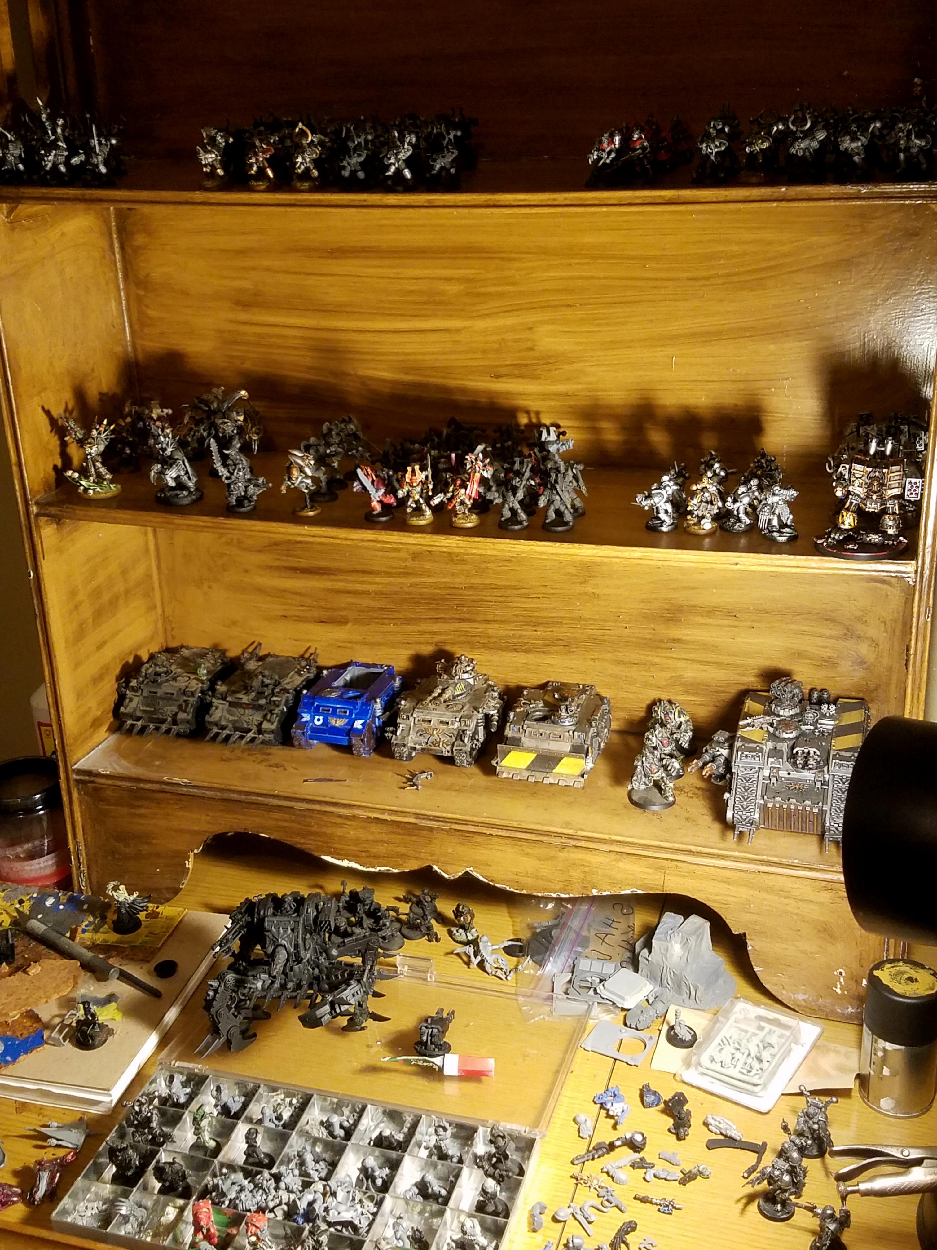Army, Bits, Buildings, Chaos, Iron Warriors, Space Marines, Unpainted