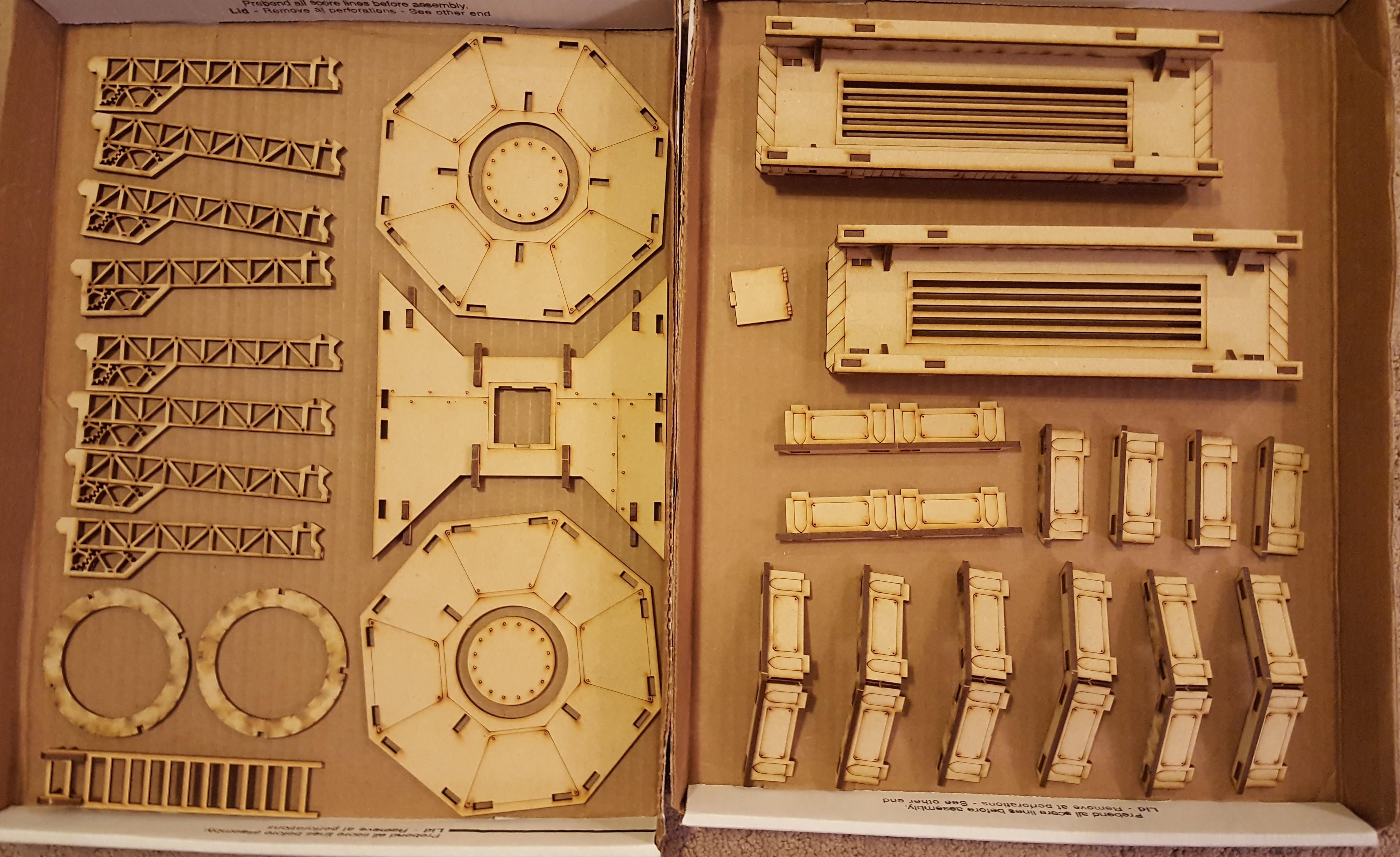 MDF scenery partly assembled and ready for paint