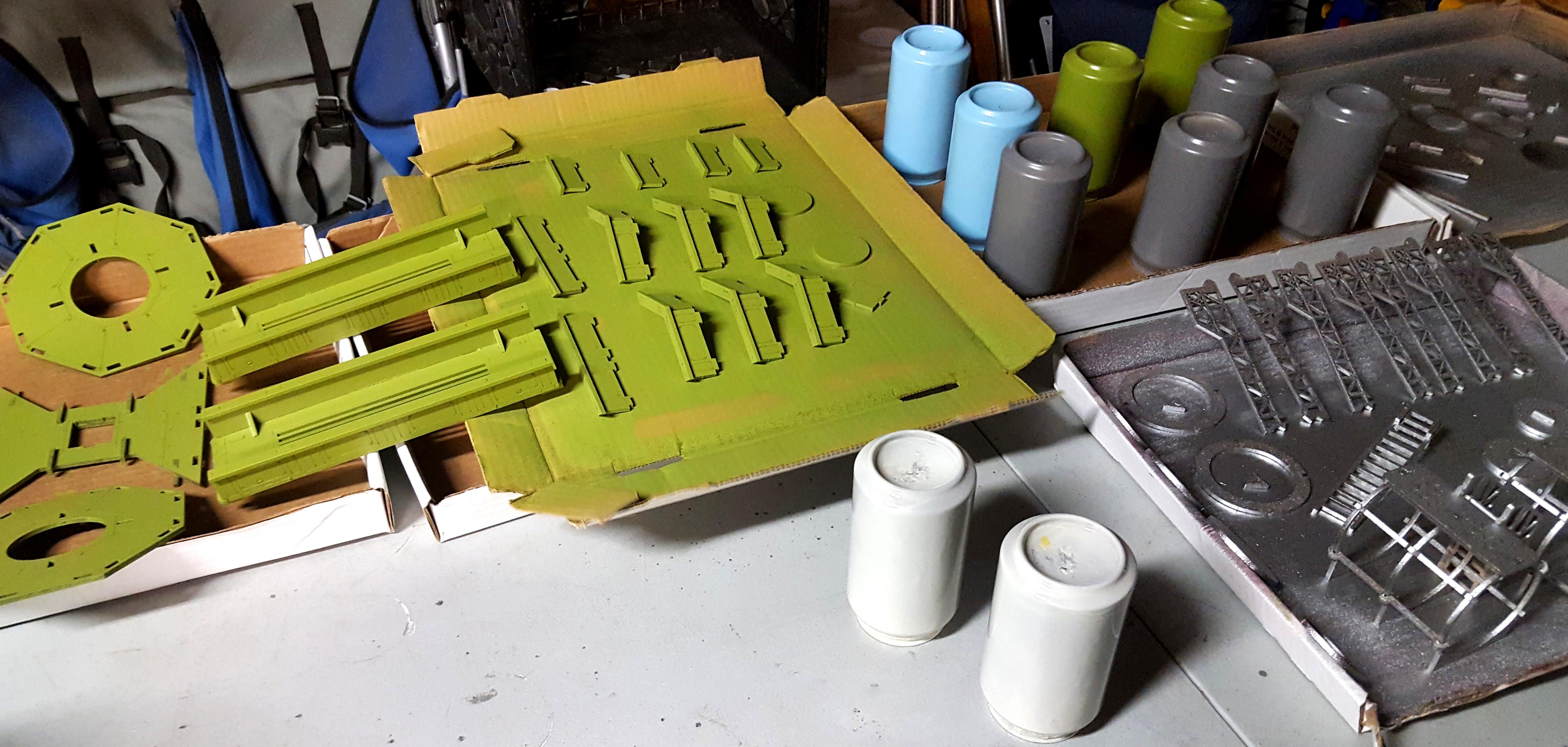 MDF terrain from Promethium Forge, bascoated and ready for weathering