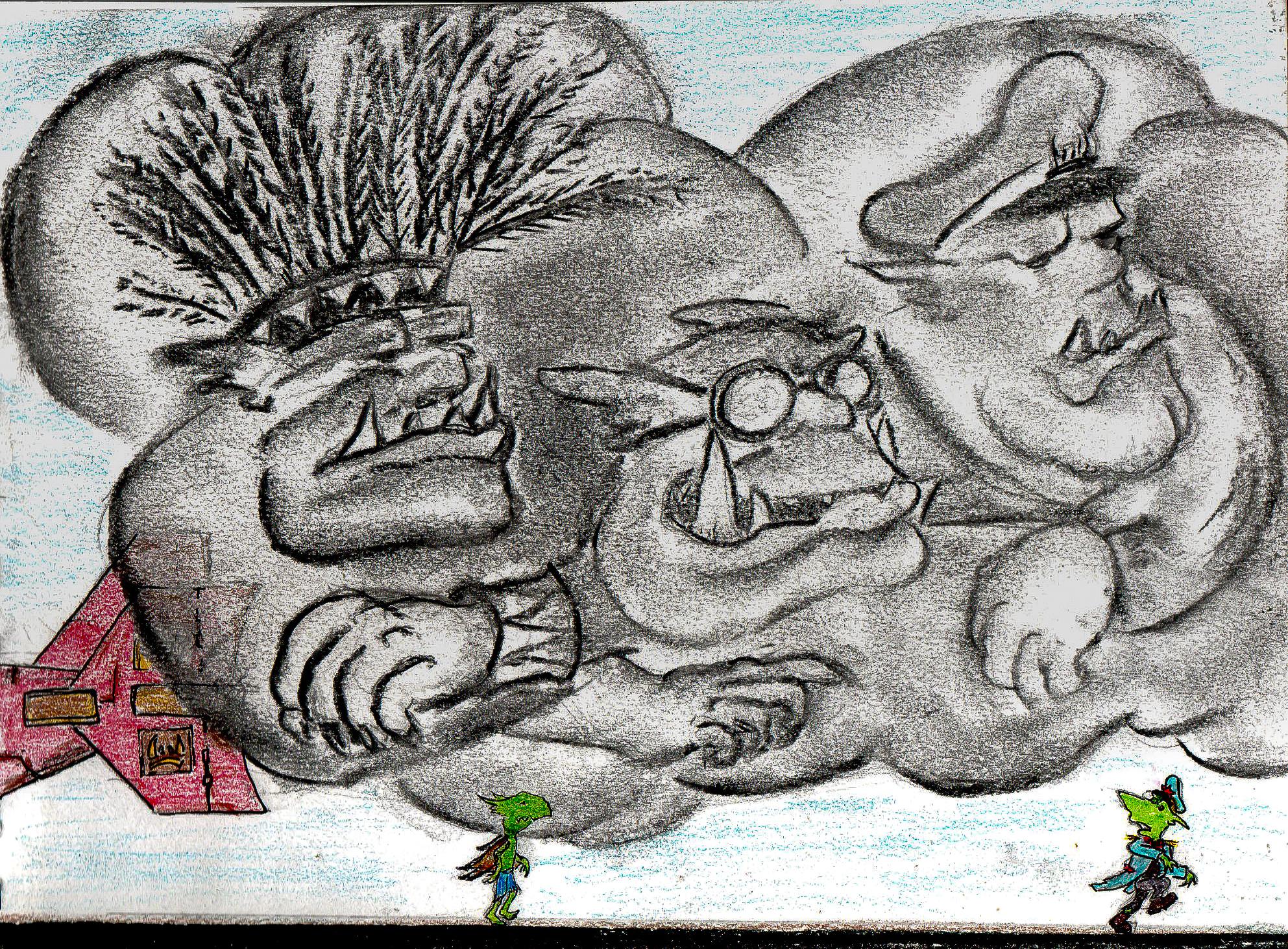 Cartoon, Drawing, Fiction, Graphic, Grots, Humour, Illustration, Orks, Sketch