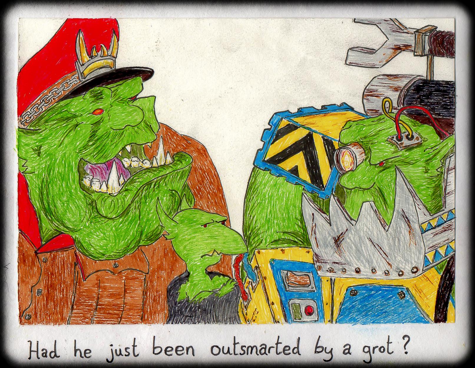 Cartoon, Drawing, Fiction, Graphic, Grots, Humour, Illustration, Orks, Sketch