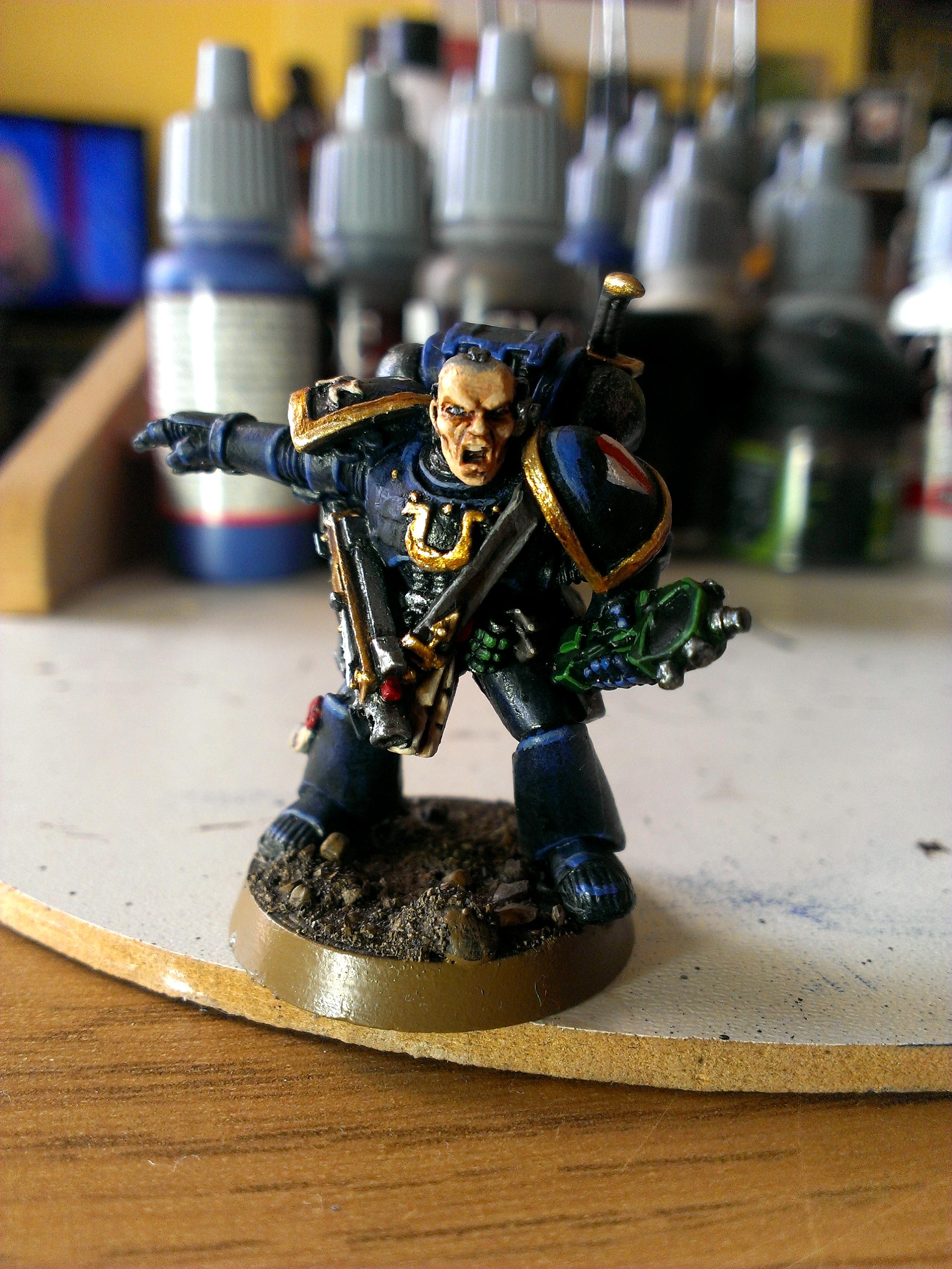 Lieutenant, Space Marines, Ultramarines, Work In Progress