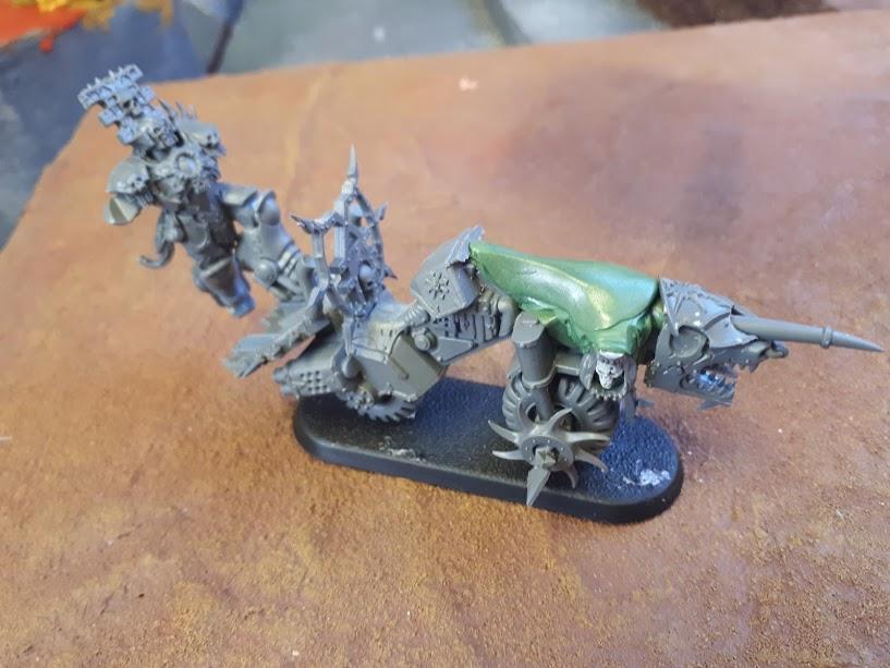 World Eater biker being modelled to look like skull cannon 