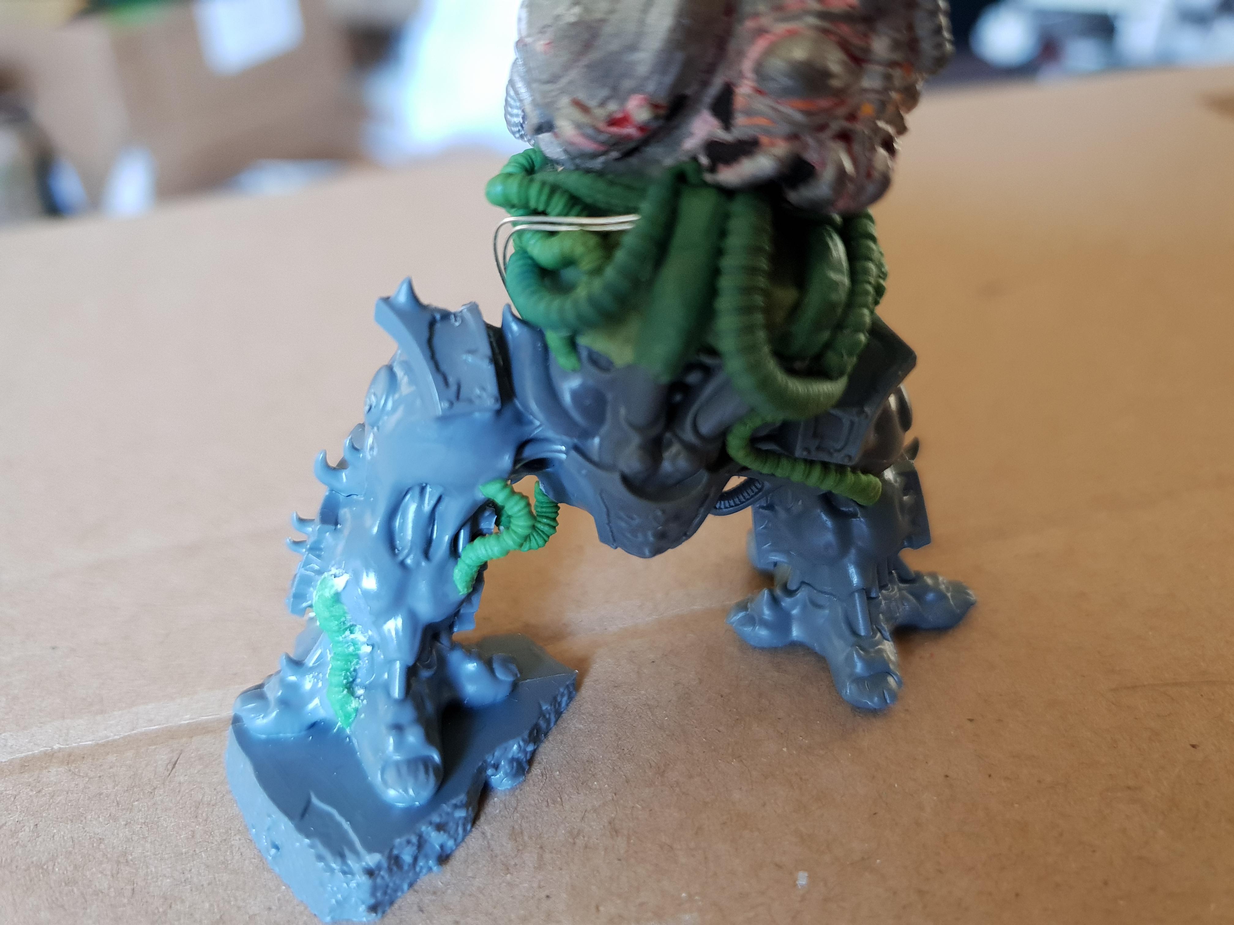 Cabling, Chaos, Chaos Space Marines, Conversion, Dreadnought, Hellbrute, Warhammer 40,000, Work In Progress
