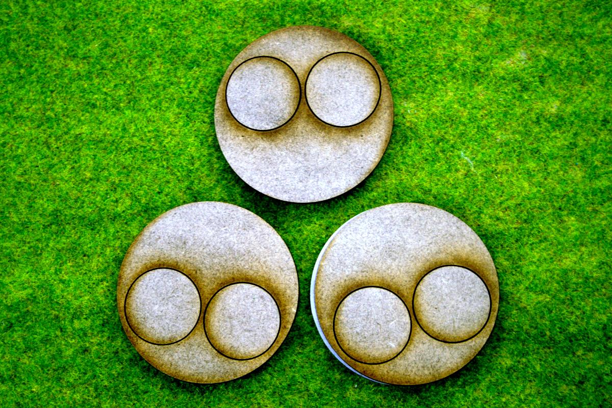 &amp;#145;BOLT ACTION&amp;#146; 60MM LARGE GUN TEAM BASE FOR 25MM ROUND BASES &amp;#150; PACK OF THREE