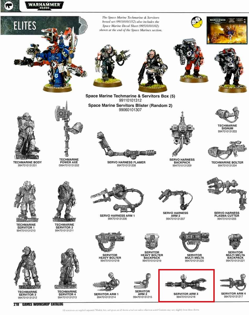 Space Marine Techmarine and Servitors